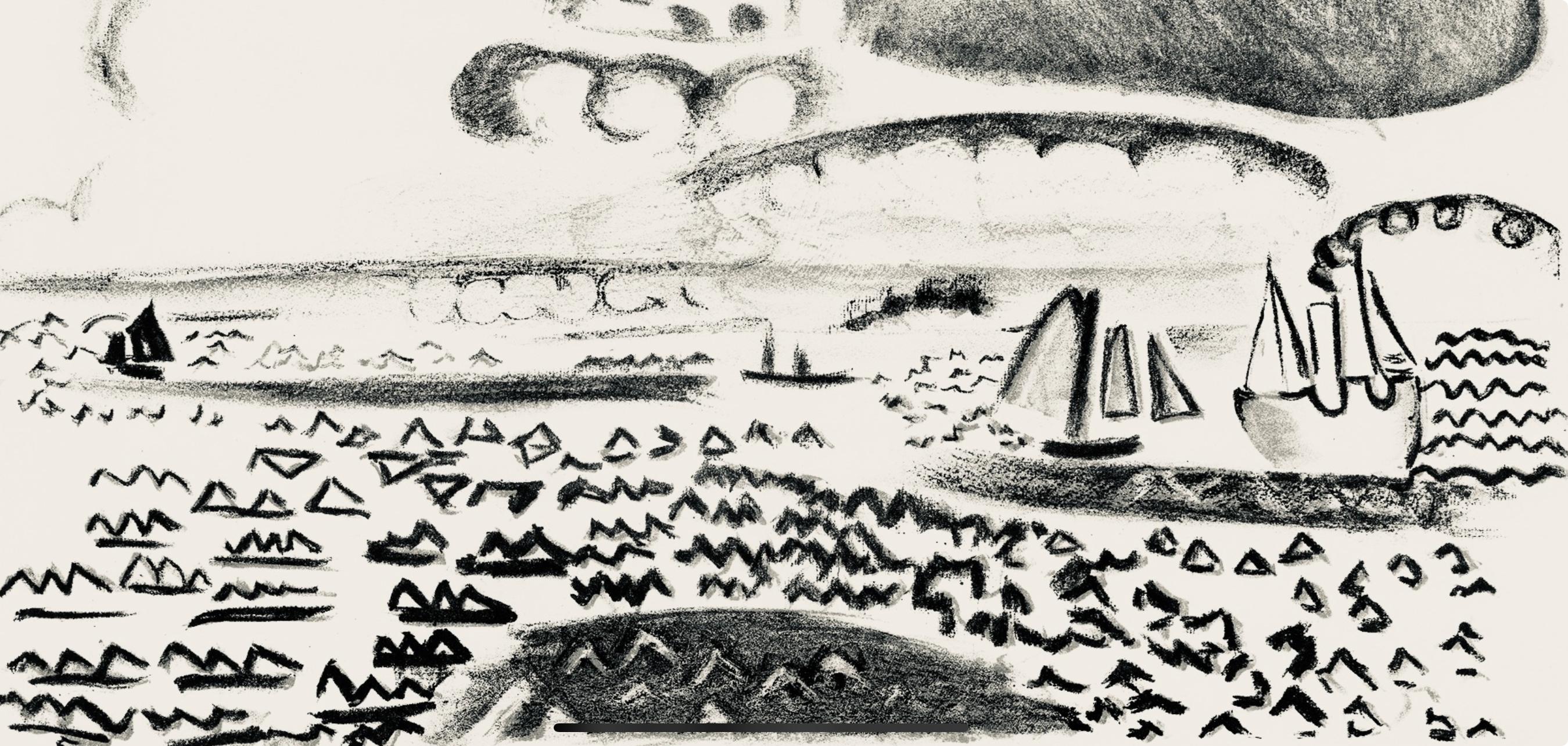 Dufy, Composición, Les Côtes Normandes (después de) - Print de Raoul Dufy