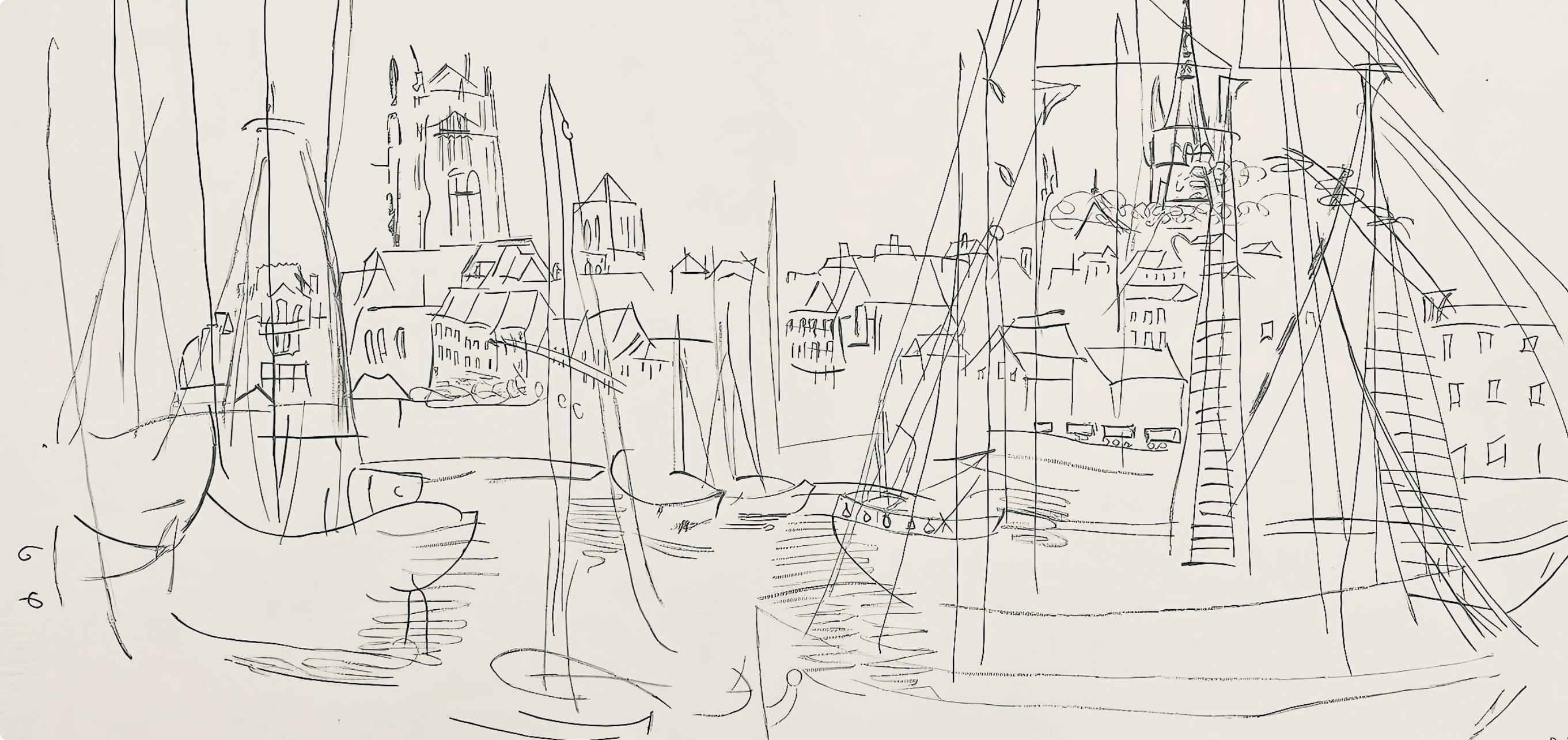 Dufy, Composition, Les Côtes Normandes (d'après) - Print de Raoul Dufy