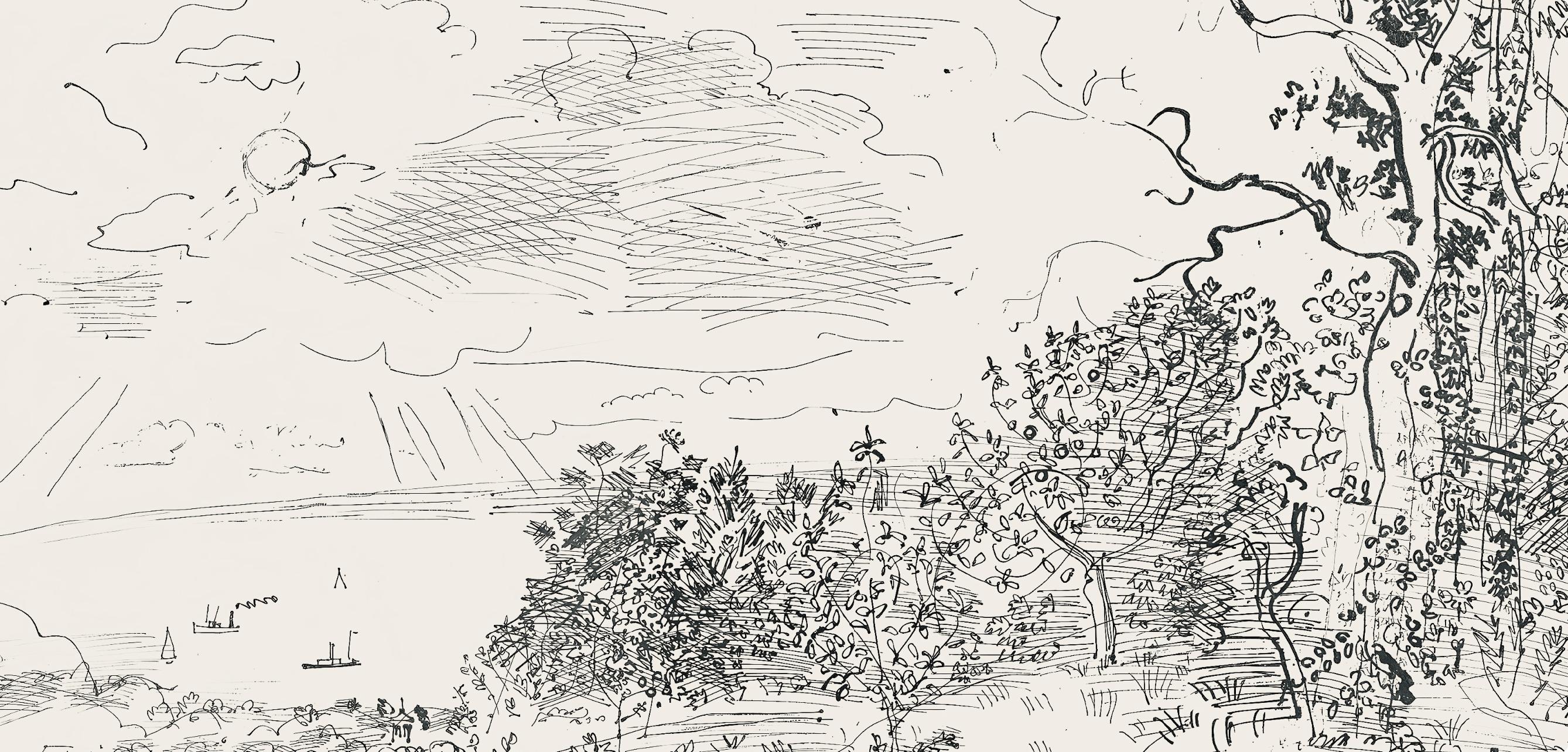 Dufy, Komposition, Les Côtes Normandes (nach) (Moderne), Print, von Raoul Dufy