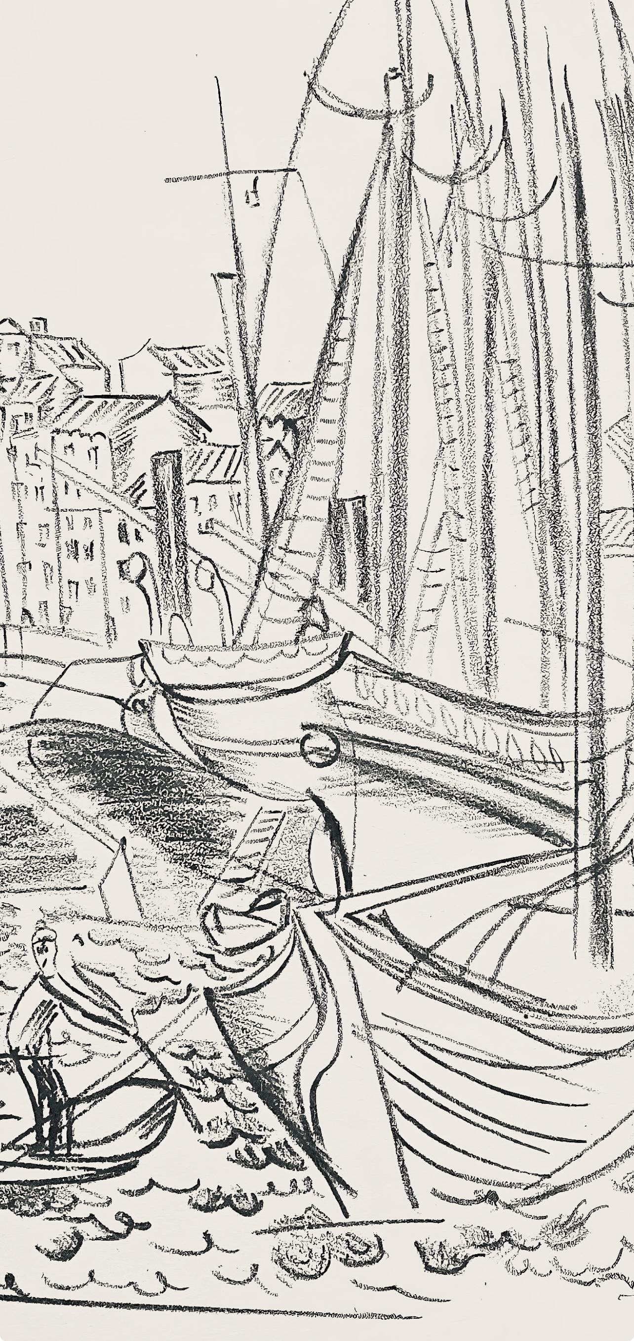 Dufy, Komposition, Les Côtes Normandes (nach) (Moderne), Print, von Raoul Dufy