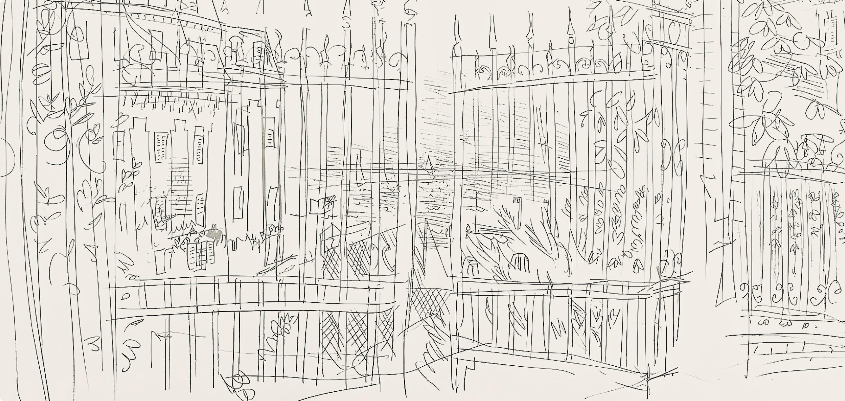 Dufy, Composition, Les Côtes Normandes (d'après) - Beige Figurative Print par Raoul Dufy