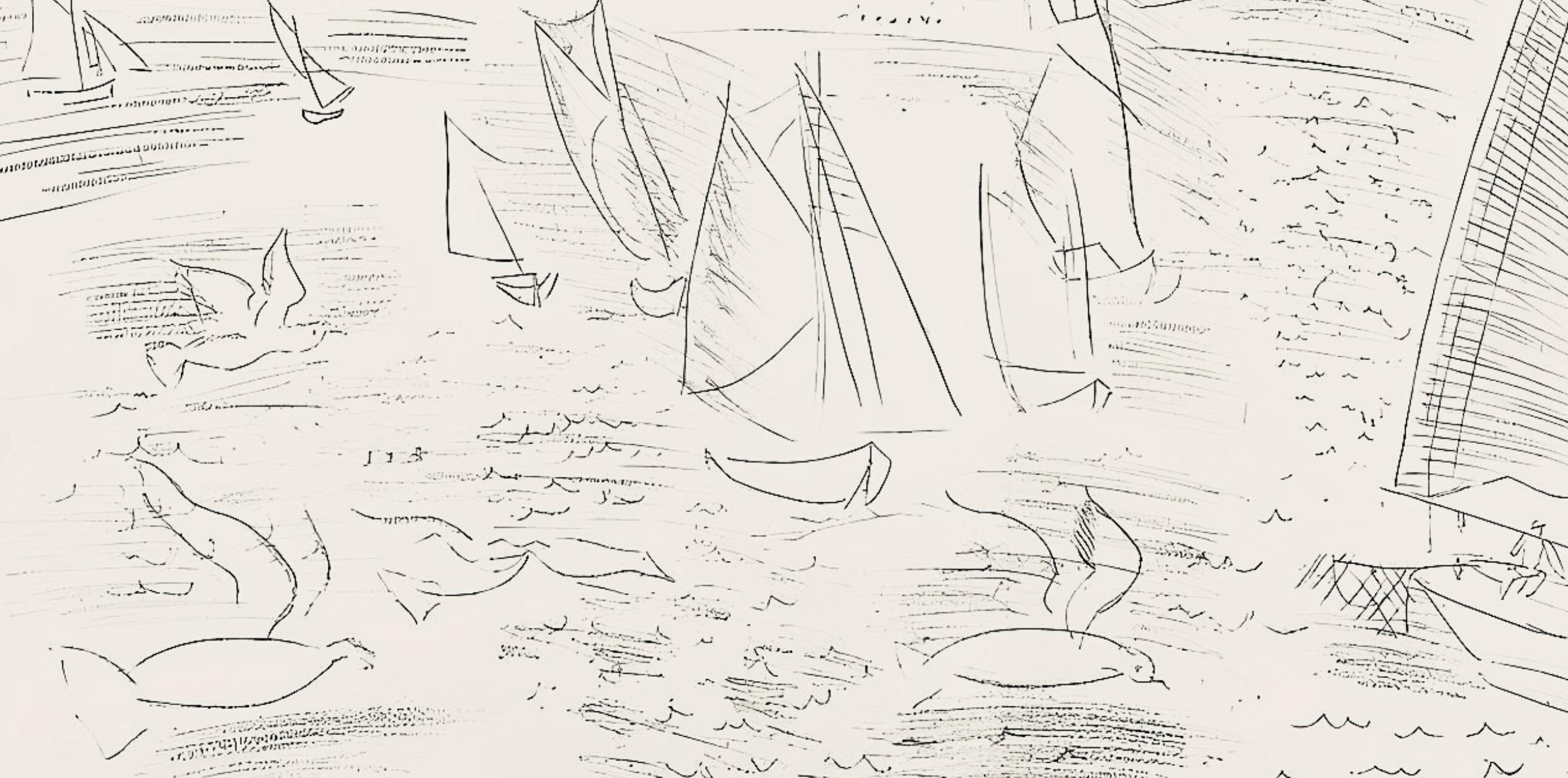 Dufy, Composition, Les Côtes Normandes (after) - White Landscape Print by Raoul Dufy