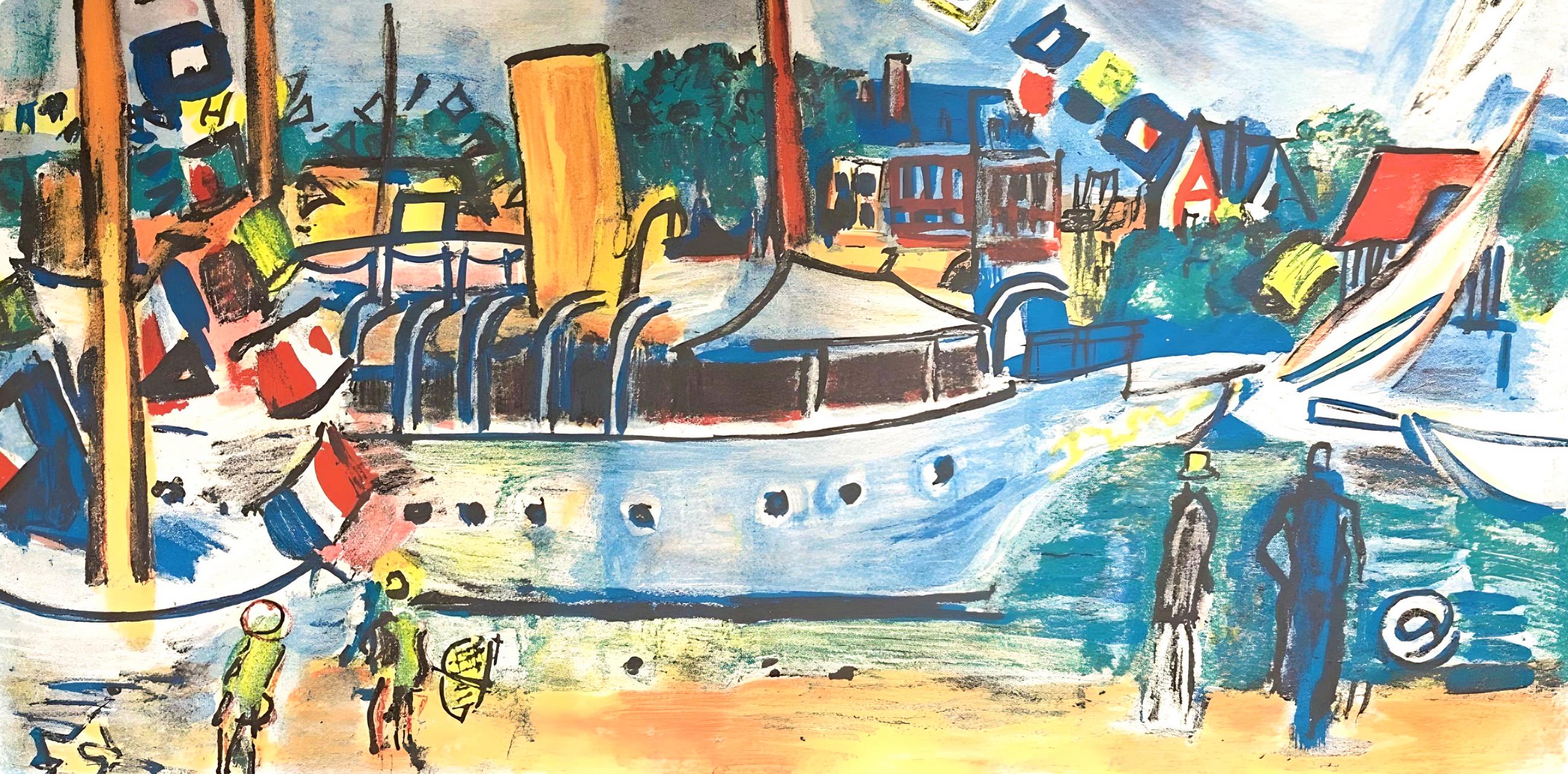 Dufy, Composition, Les Côtes Normandes (after) - Beige Landscape Print by Raoul Dufy