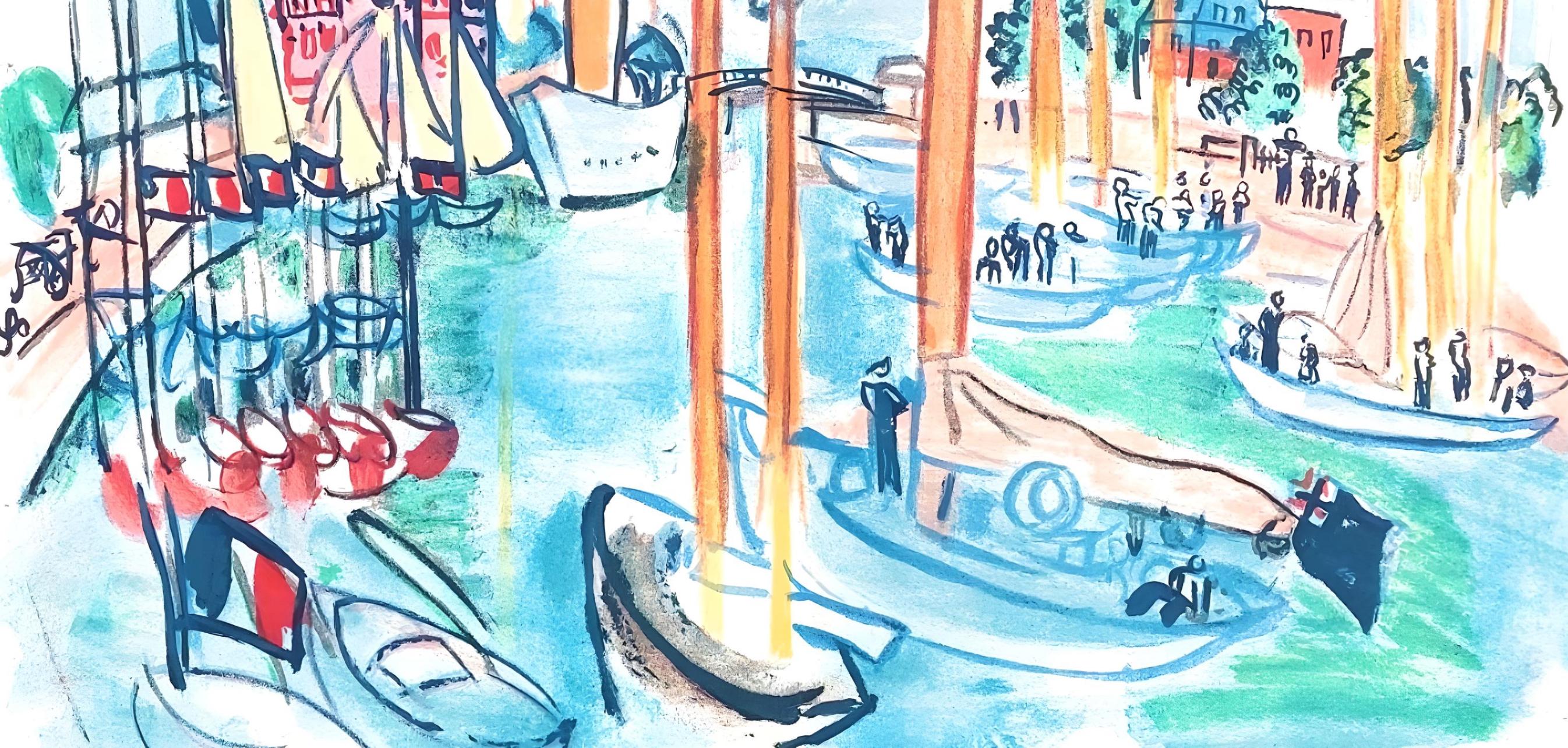 Dufy, Composition, Les Côtes Normandes (after) - Gray Landscape Print by Raoul Dufy