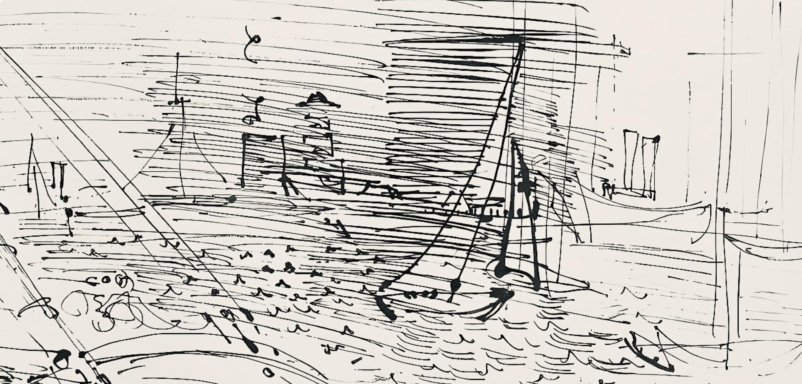 Support : Lithographie sur papier grand vélin d'Arches spécial
Année : 1961
Format du papier : 14.8 x 22 pouces, avec pli central, tel qu'il a été publié.
Inscription : Non signé et non numéroté, tel que publié
Notes : Extrait de l'ouvrage Les Côtes