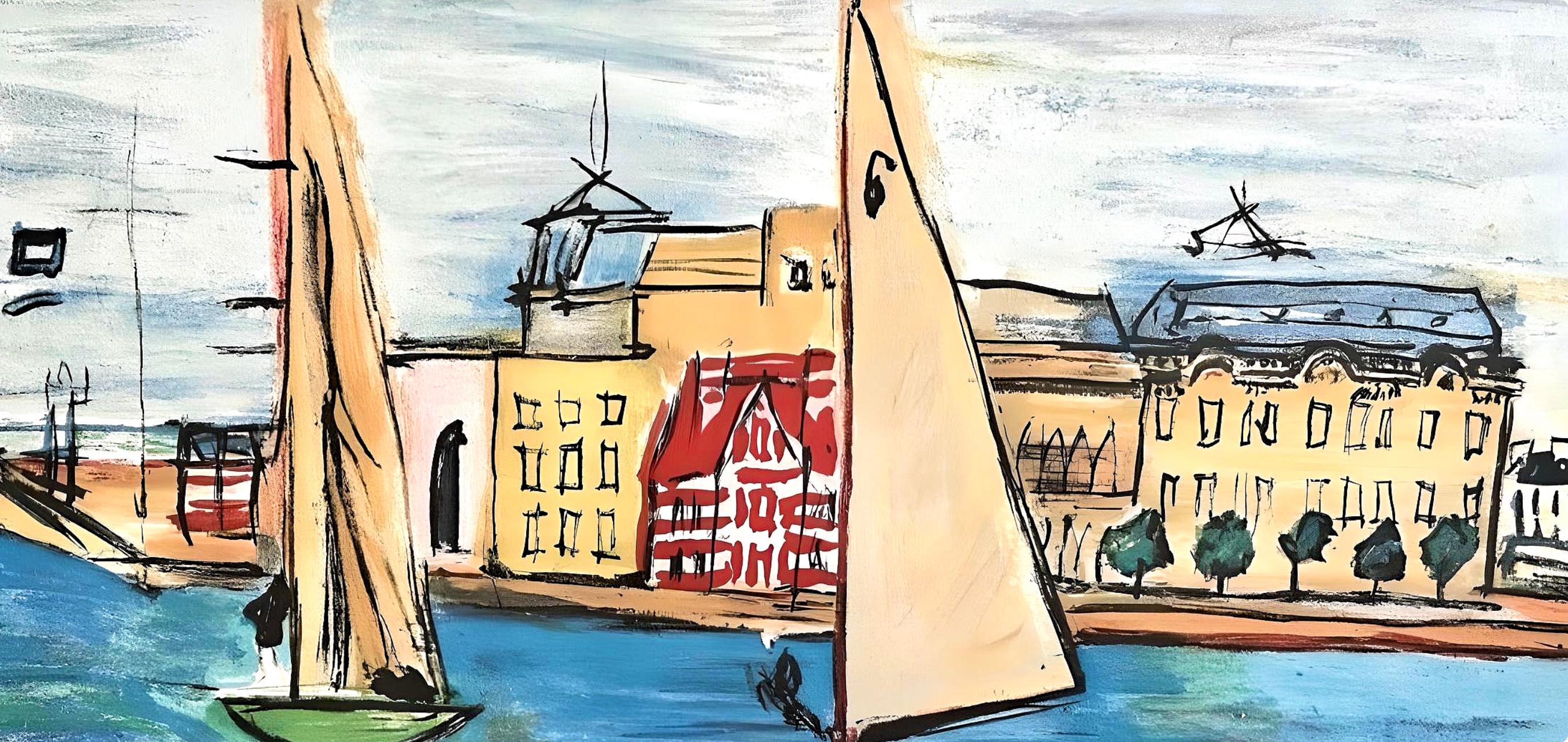Medium: Lithograph on grand vélin d'Arches spécial paper
Year: 1961
Paper Size: 14.8 x 22 inches, with centerfold, as issued
Inscription: Unsigned and unnumbered, as issued
Notes: From the folio, Les Côtes Normandes 1961. Published by Pierre de
