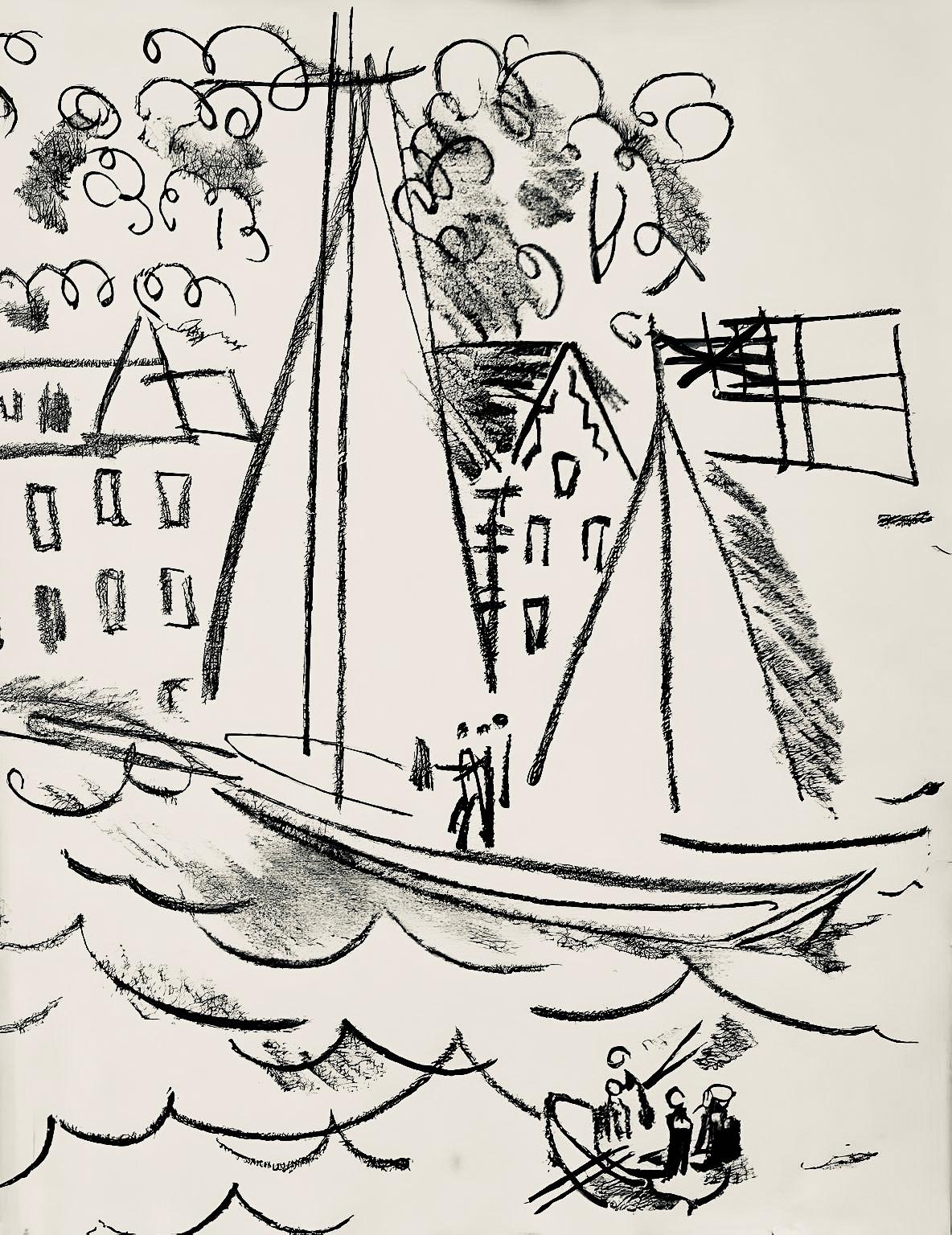 Landscape Print de Raoul Dufy - Dufy, Composición, Les Côtes Normandes (después de)
