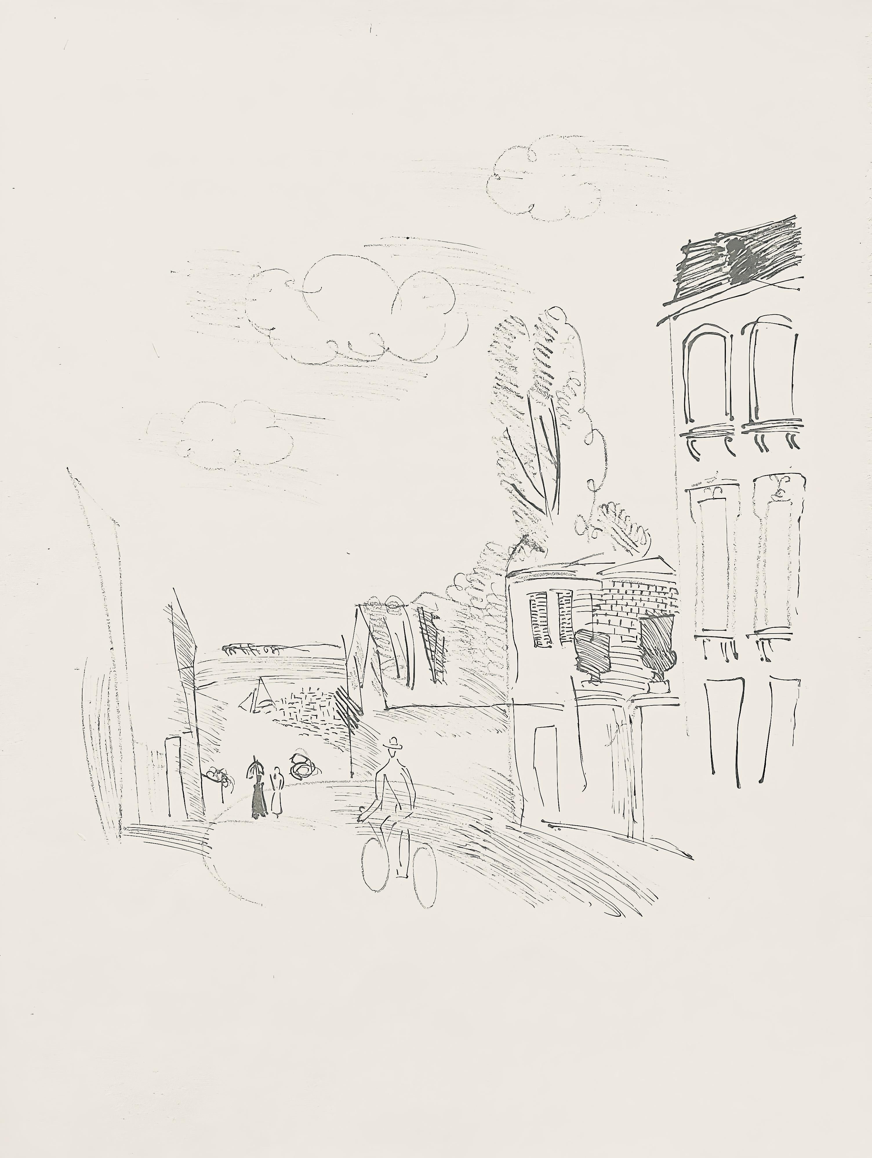 Raoul Dufy Landscape Print - Dufy, Composition, Les Côtes Normandes (after)