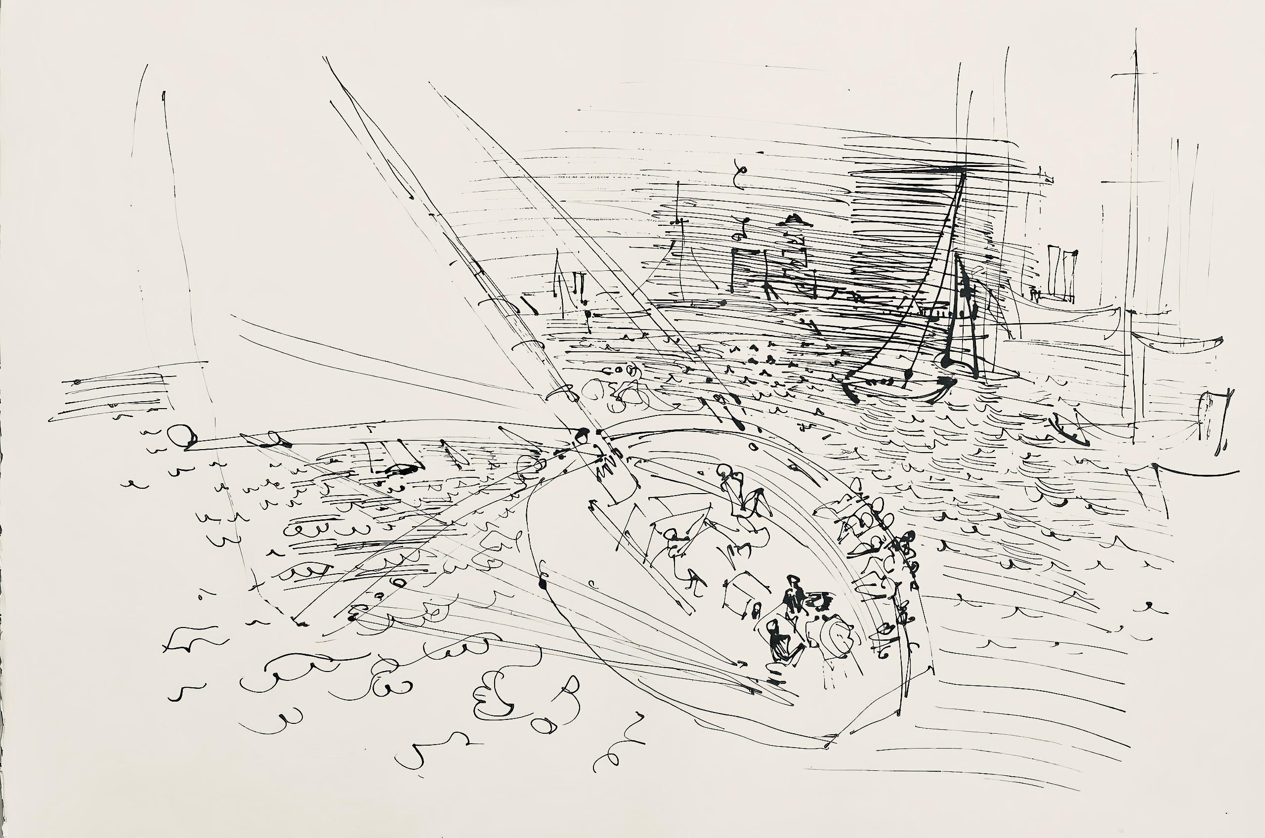 Figurative Print Raoul Dufy - Dufy, Composition, Les Côtes Normandes (d'après)