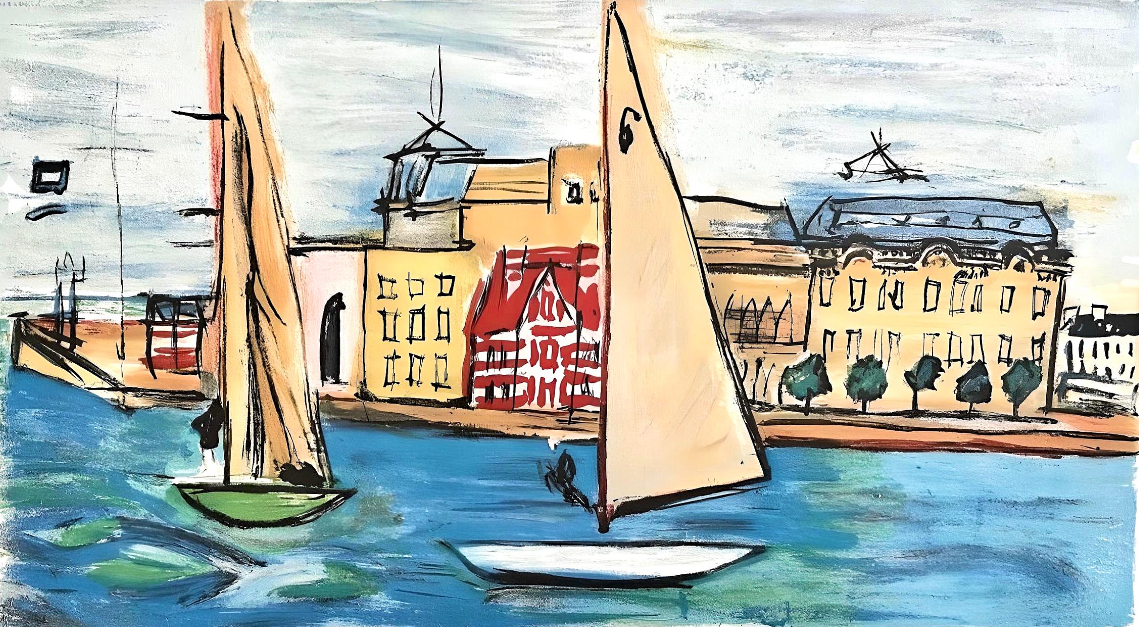 Raoul Dufy Landscape Print - Dufy, Composition, Les Côtes Normandes (after)