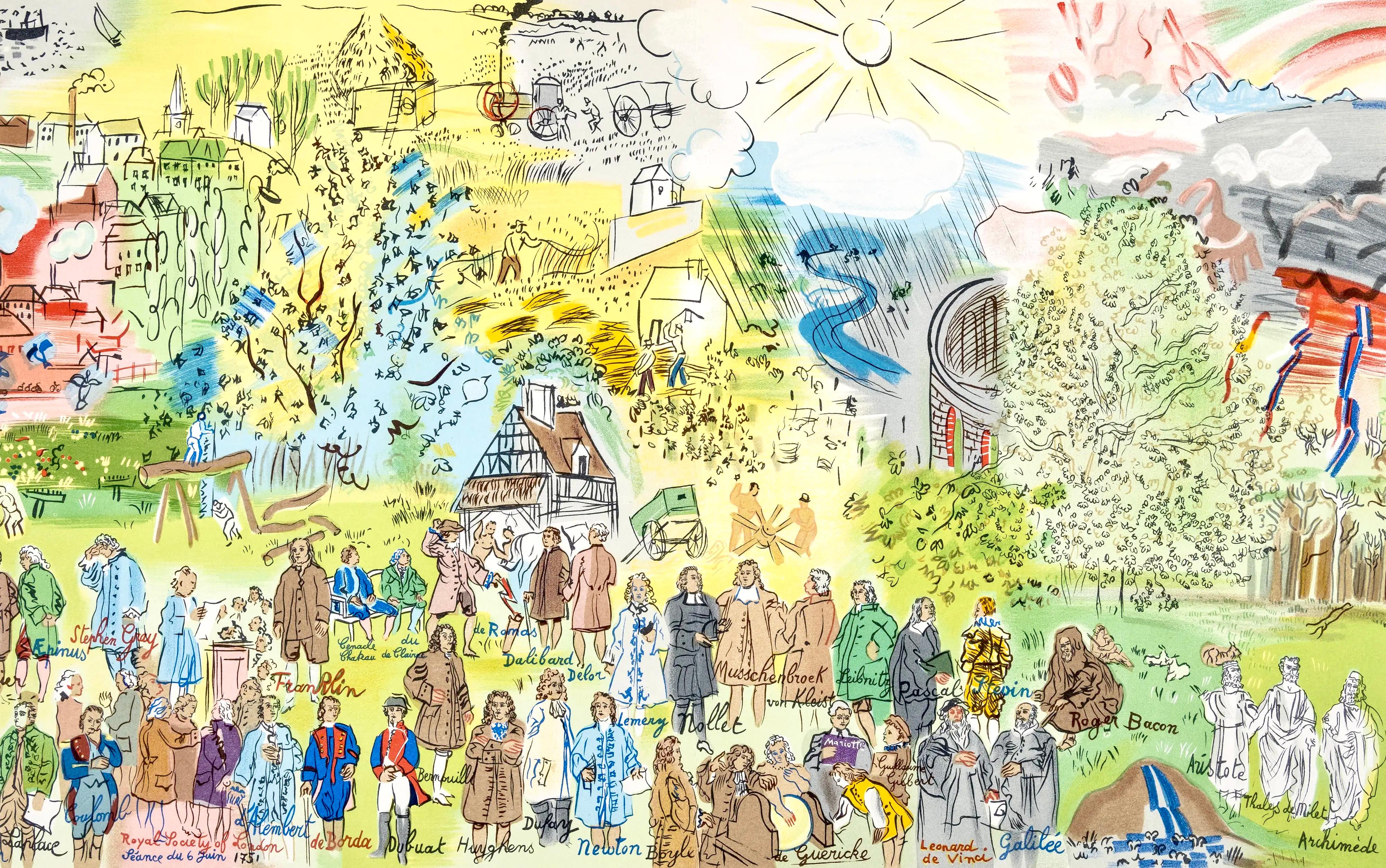 Landscape Print de Raoul Dufy - Dufy, Études: "Histoire de l'Électricité" (después)