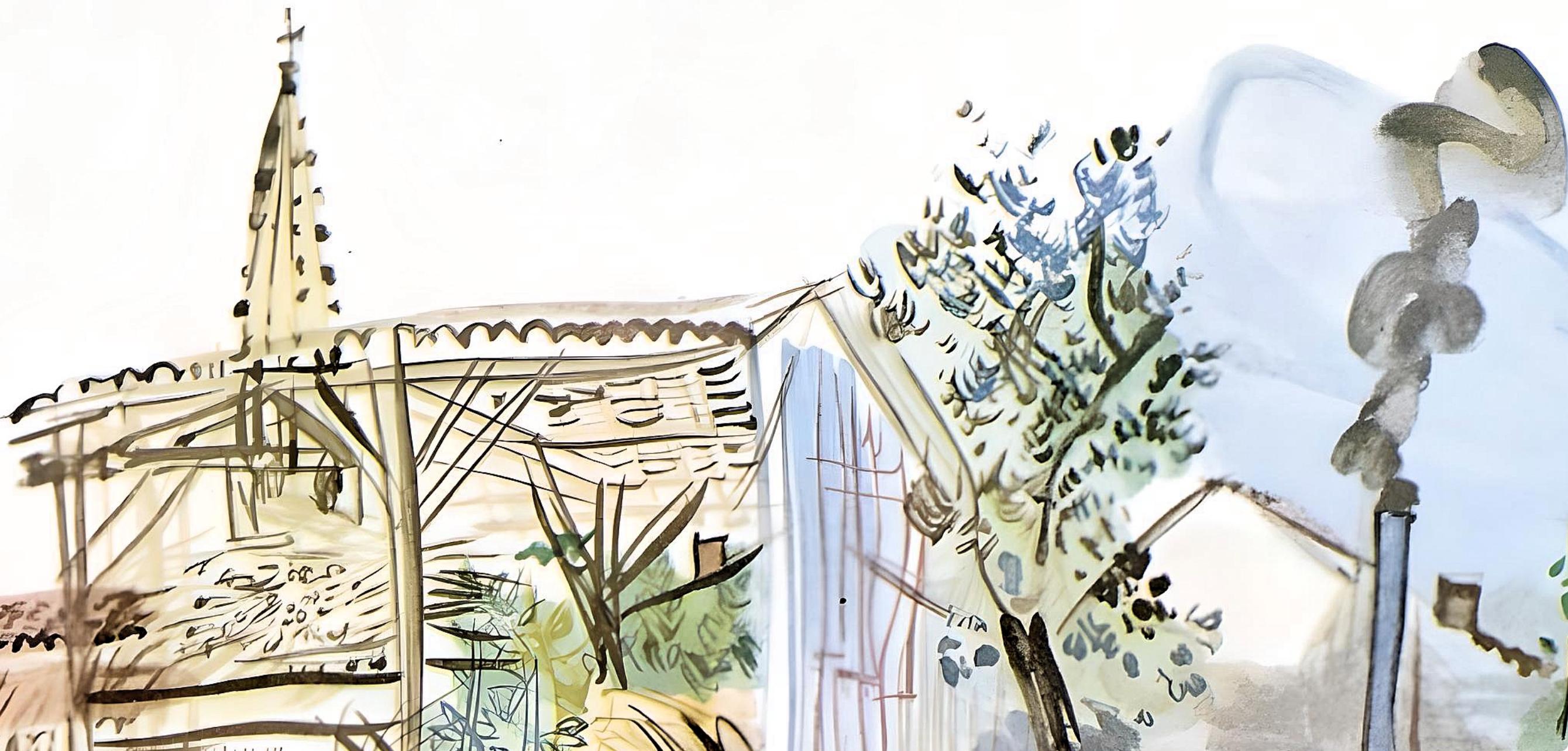 Dufy, La batteuse s'en va, page, Vacances forcées (après) - Print de Raoul Dufy