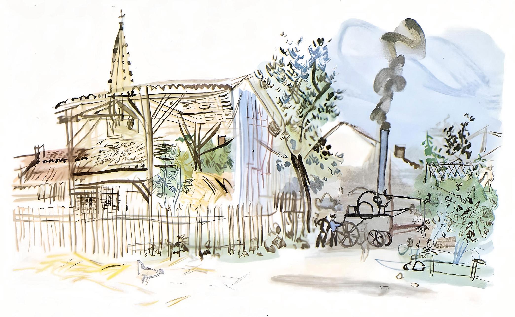 Dufy, La batteuse s'en va, page, Vacances forcées (après)