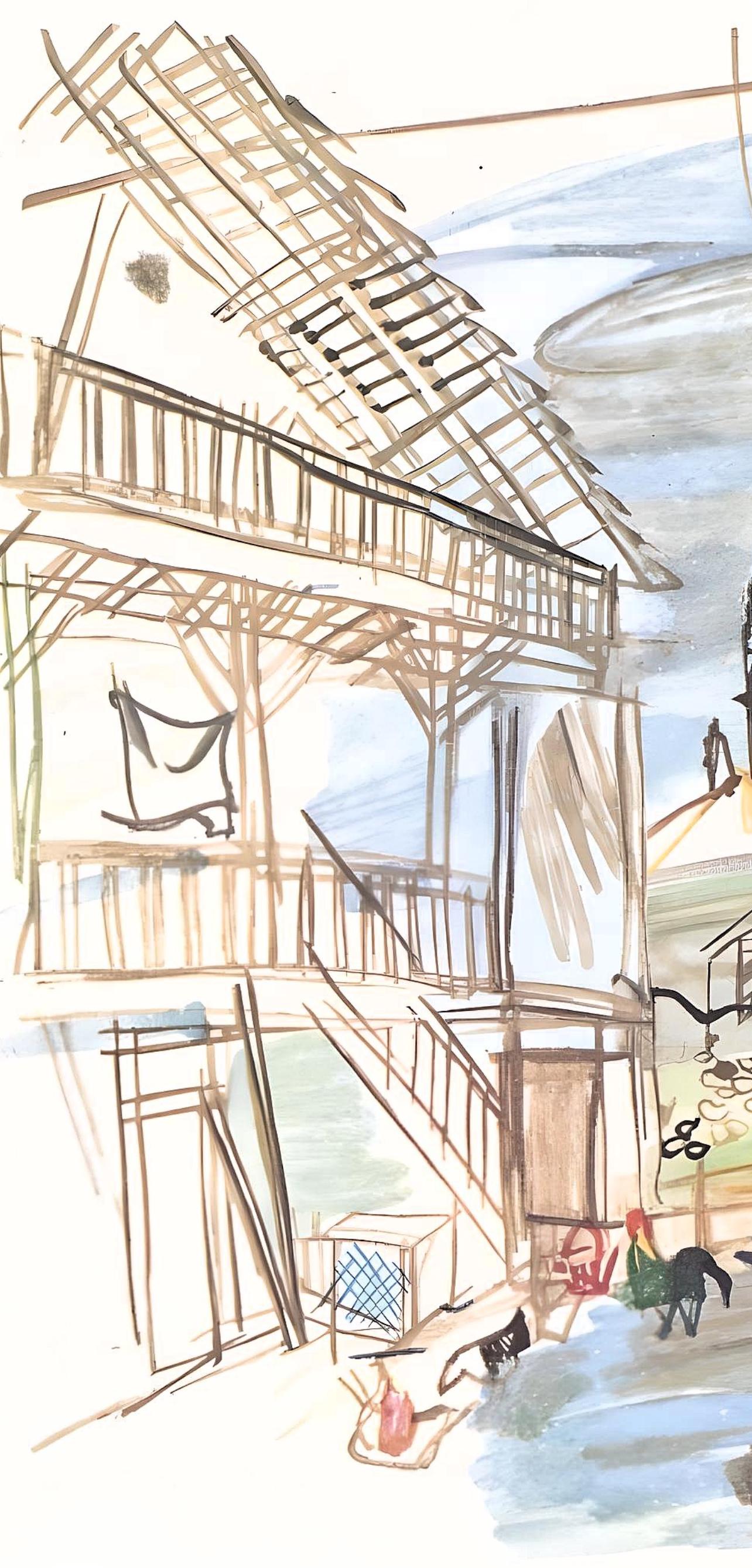 Dufy, La ferme de Lestel, Vacances forcées (après) - Print de Raoul Dufy