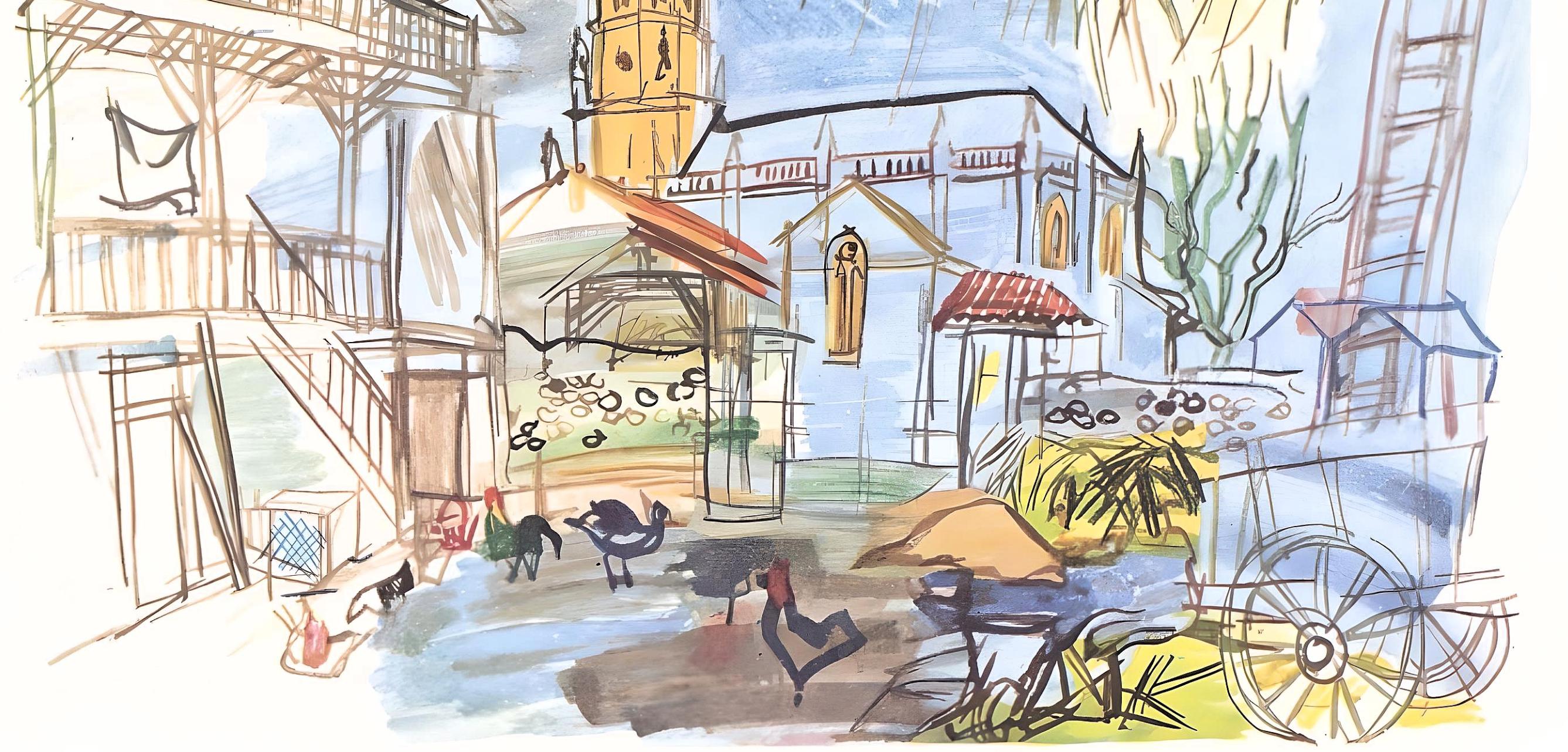 Dufy, La ferme de Lestel, Vacances forcées (après) - Moderne Print par Raoul Dufy