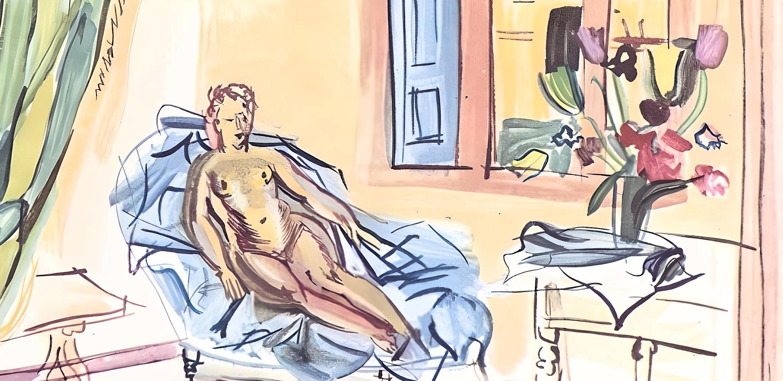 Dufy, L'atelier de Perpignan, Vacances forcées (after) - White Landscape Print by Raoul Dufy