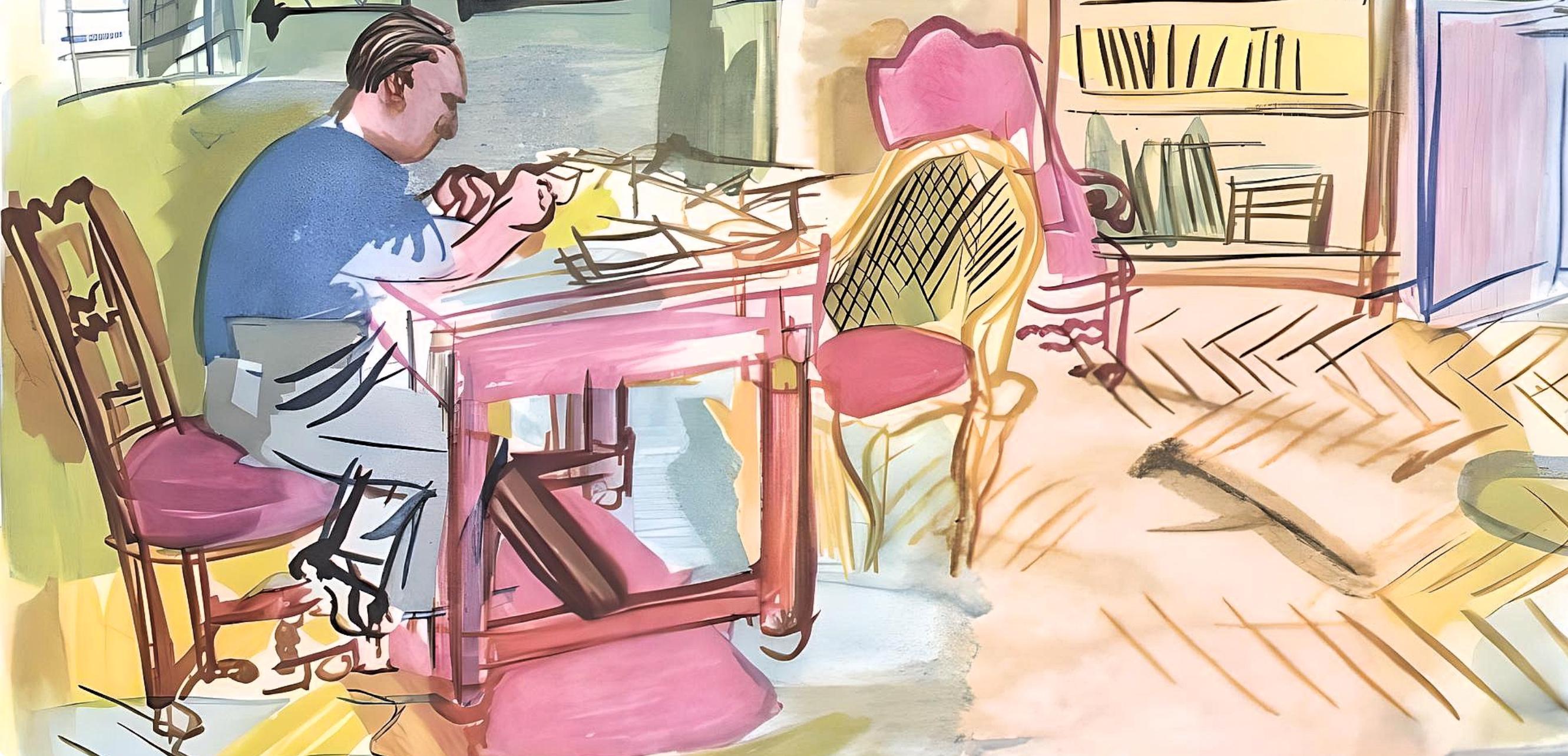 Dufy, L'auteur dans son cabinet de travail, Vacances forcées (après) - Print de Raoul Dufy