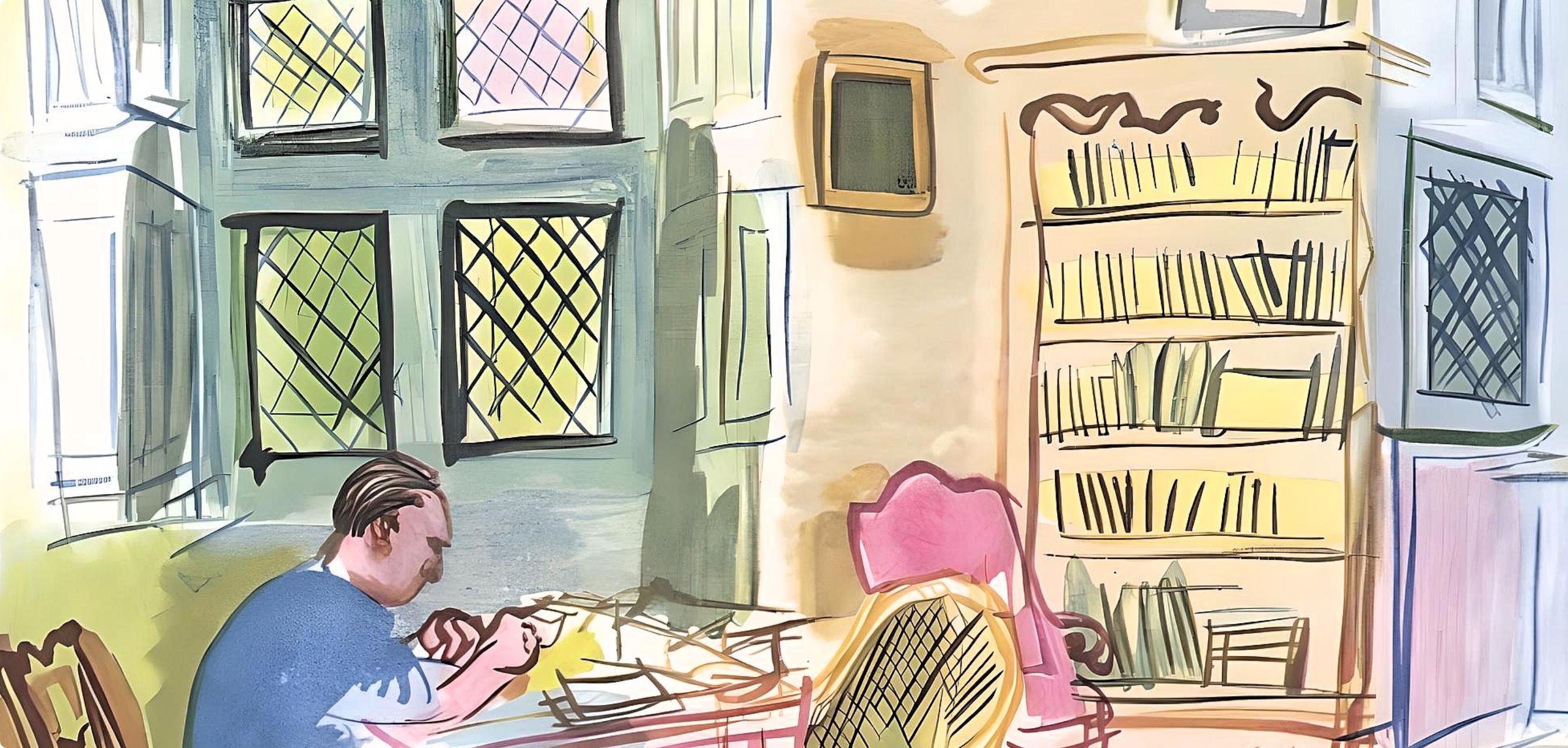 Dufy, L'auteur dans son cabinet de travail, Vacances forcées (après) - Moderne Print par Raoul Dufy
