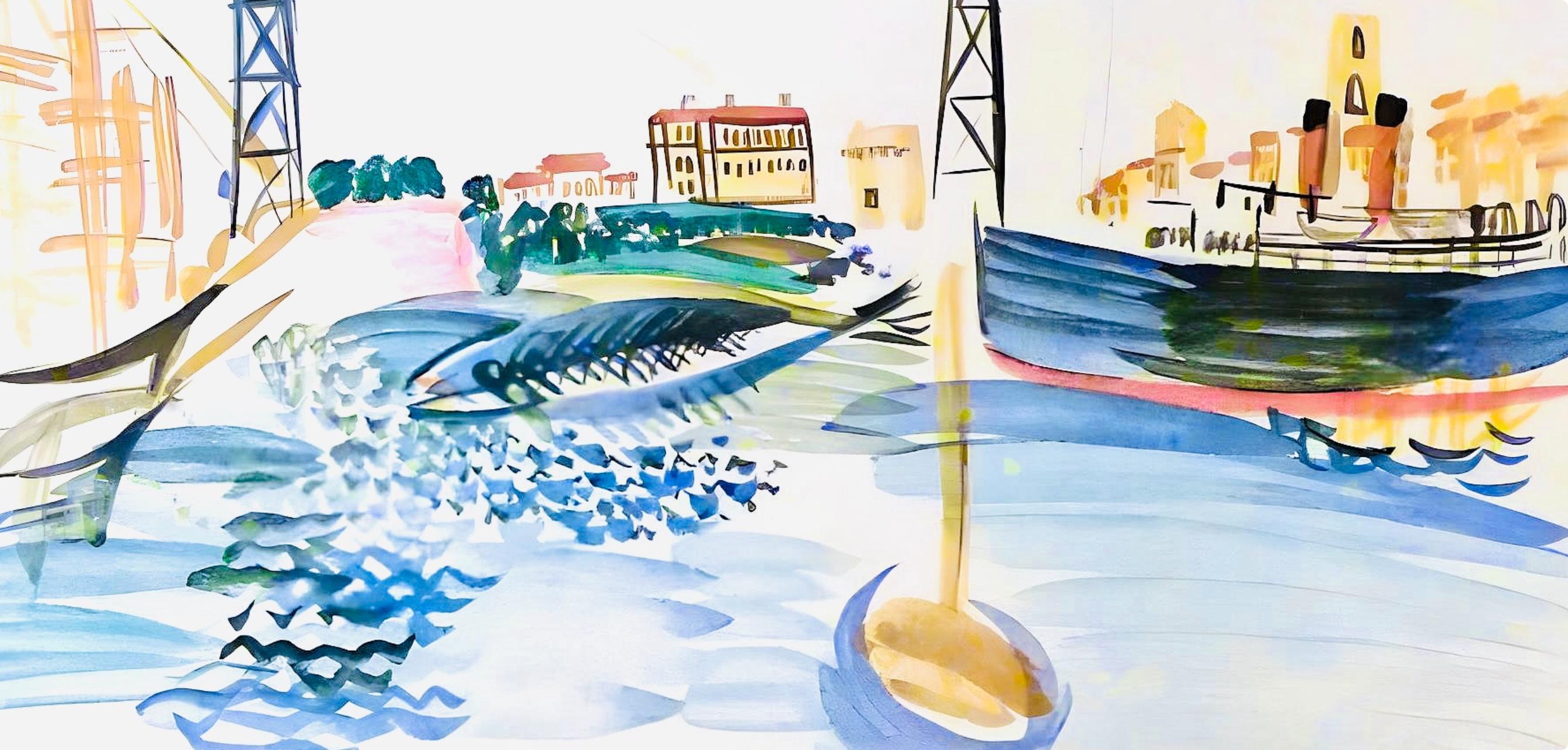 Dufy, Le Vieux-Port, Vacances forcées (après) - Moderne Print par Raoul Dufy