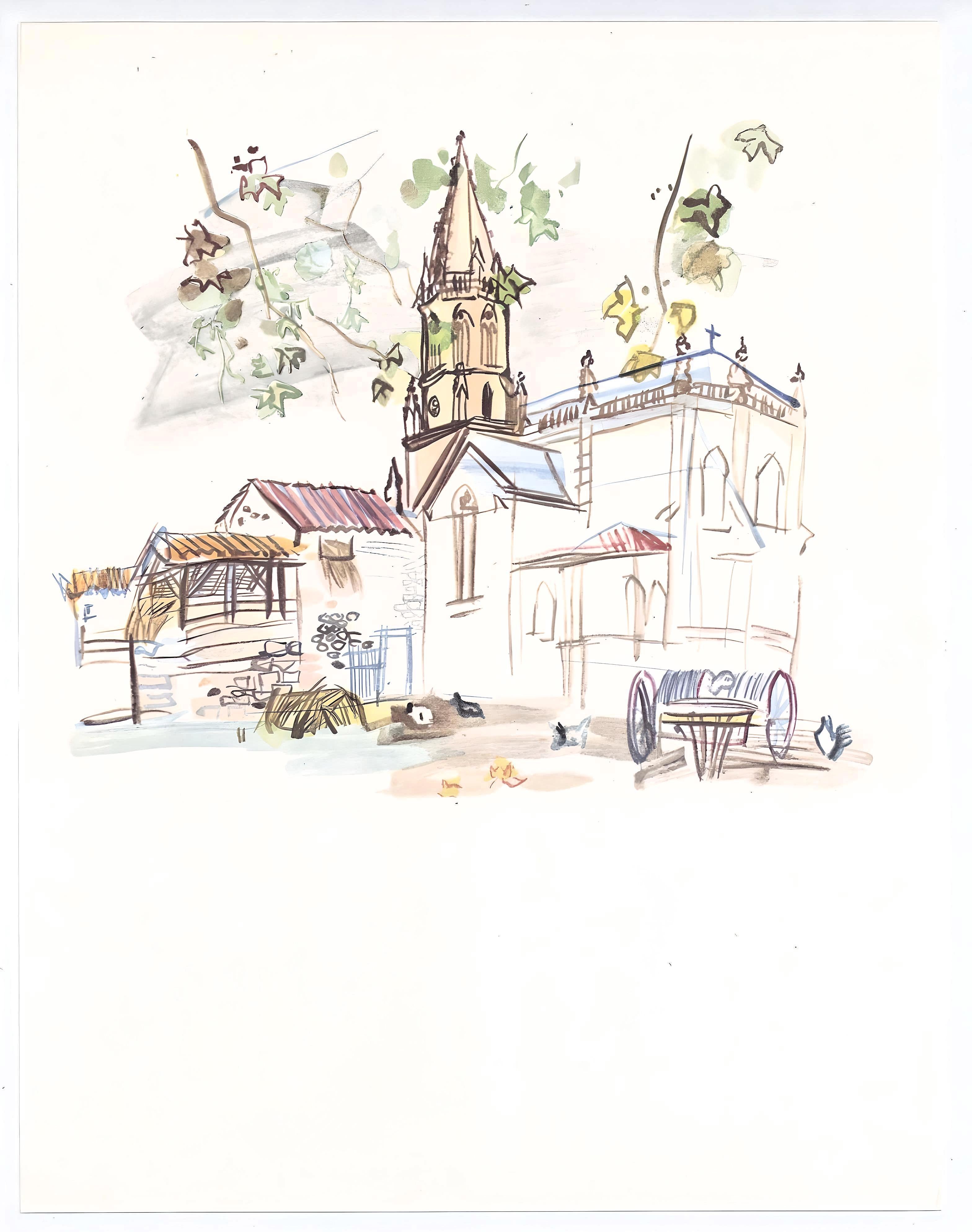 Dufy, L'église de Lestel, Vacances forcées (after) For Sale 1