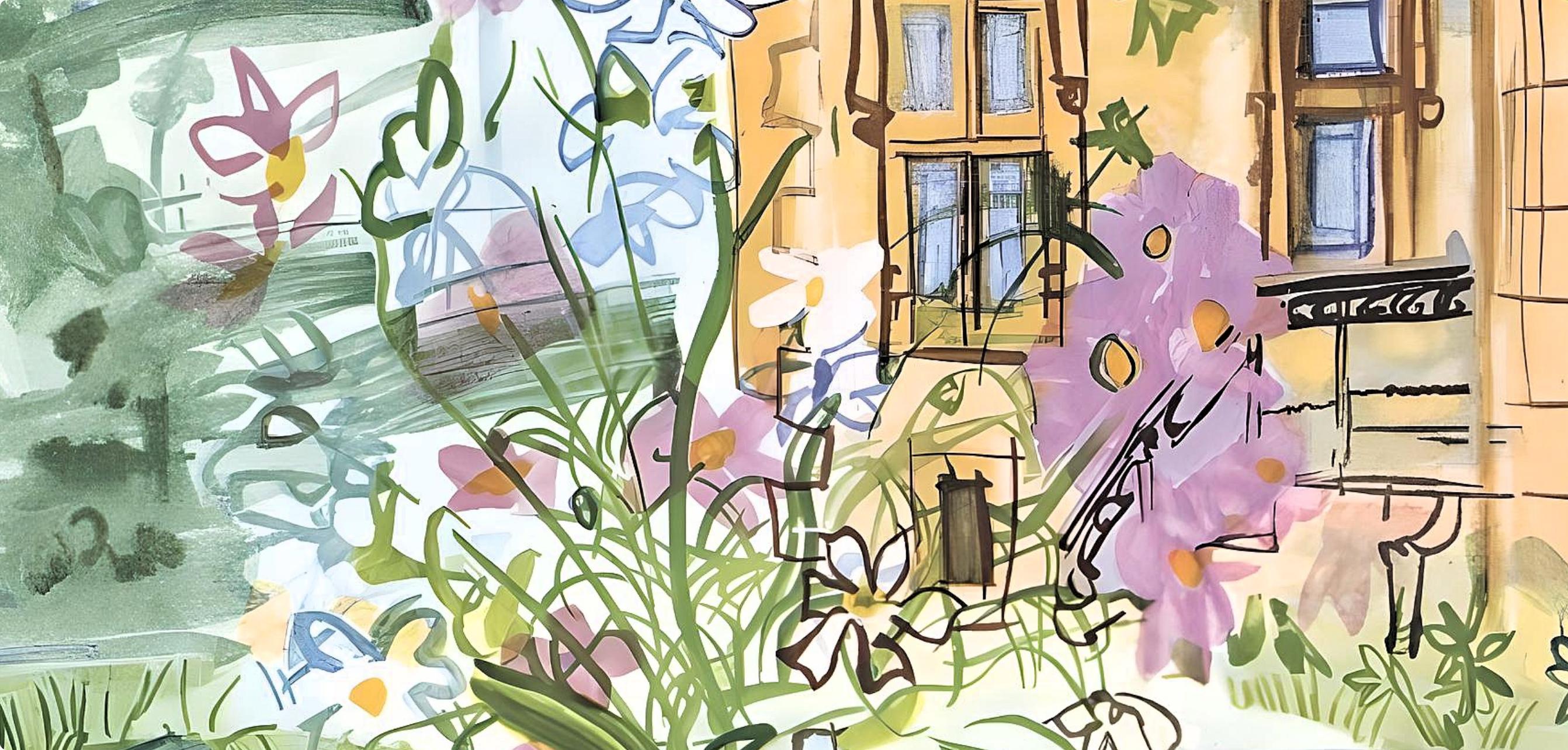 Dufy, Notre maison de Montsaunès, Vacances forcées (d'après) - Beige Figurative Print par Raoul Dufy