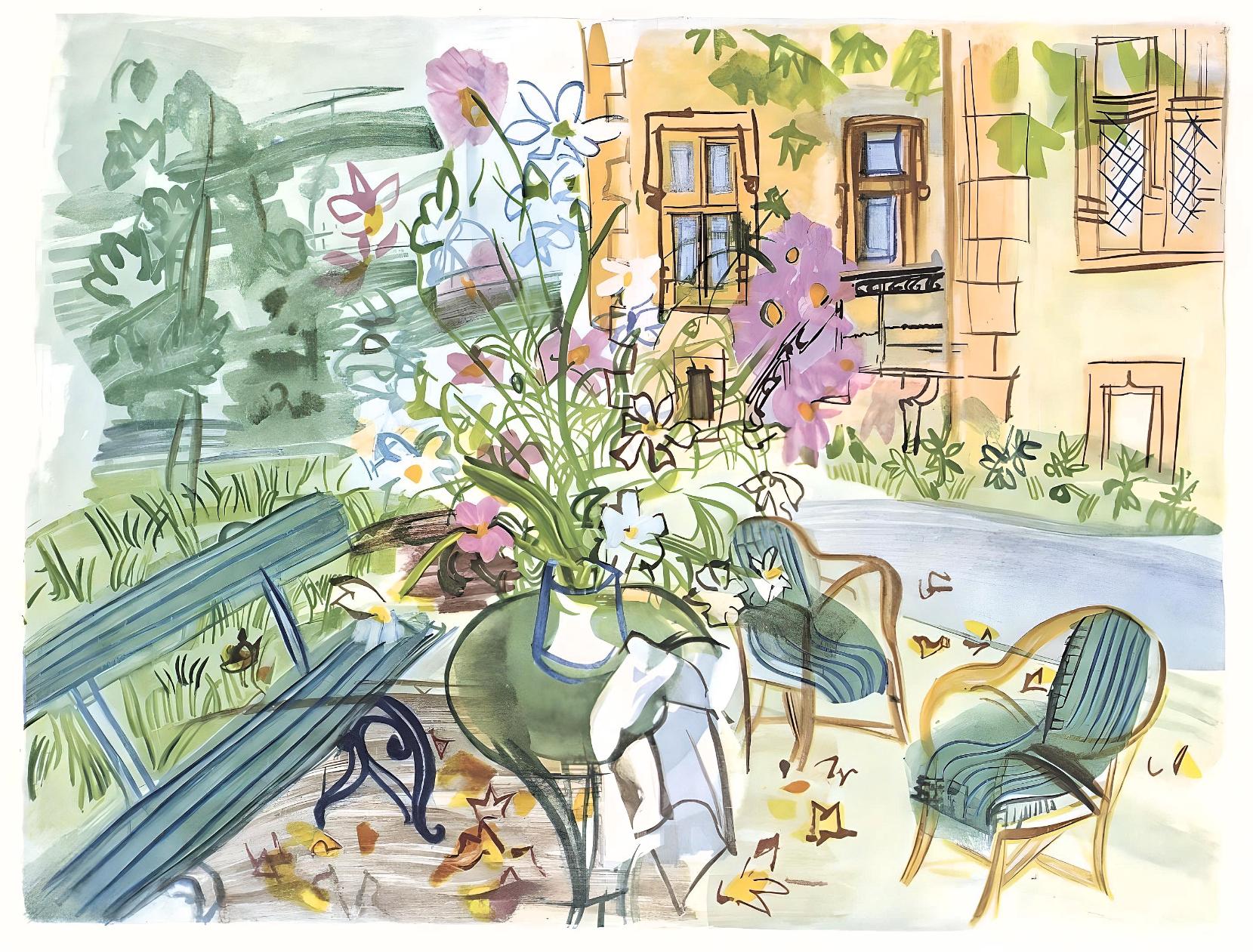 Figurative Print Raoul Dufy - Dufy, Notre maison de Montsaunès, Vacances forcées (d'après)