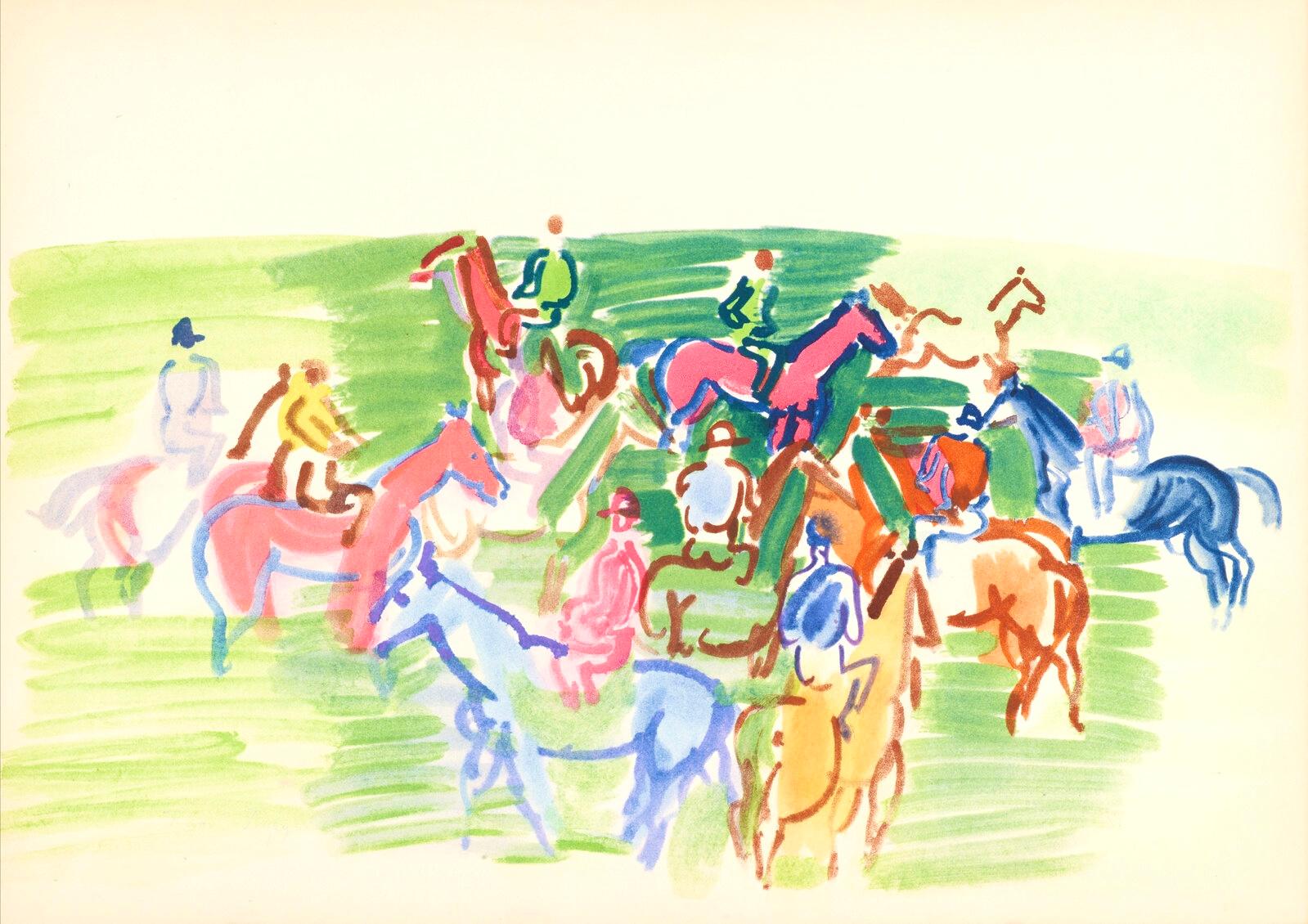 Dufy, Paddock, Douze Contemporains (dopo) - Abstract Print Bianco di Raoul Dufy