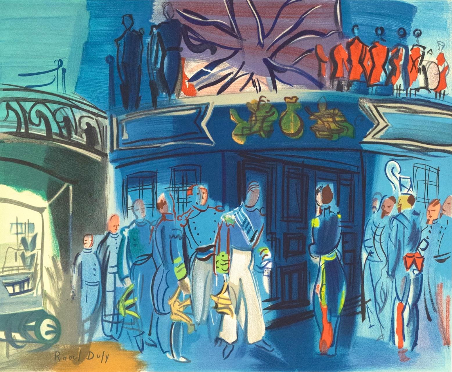 Lithograph on vélin d'Arches. Inscription: Unsigned and unnumbered. Good condition. Notes: From the folio, Raoul Dufy, IV, Collection Pierre Levy, 1969; published by Fernand Mourlot, Paris; printed by Mourlot Frères, Paris, November 4, 1969.