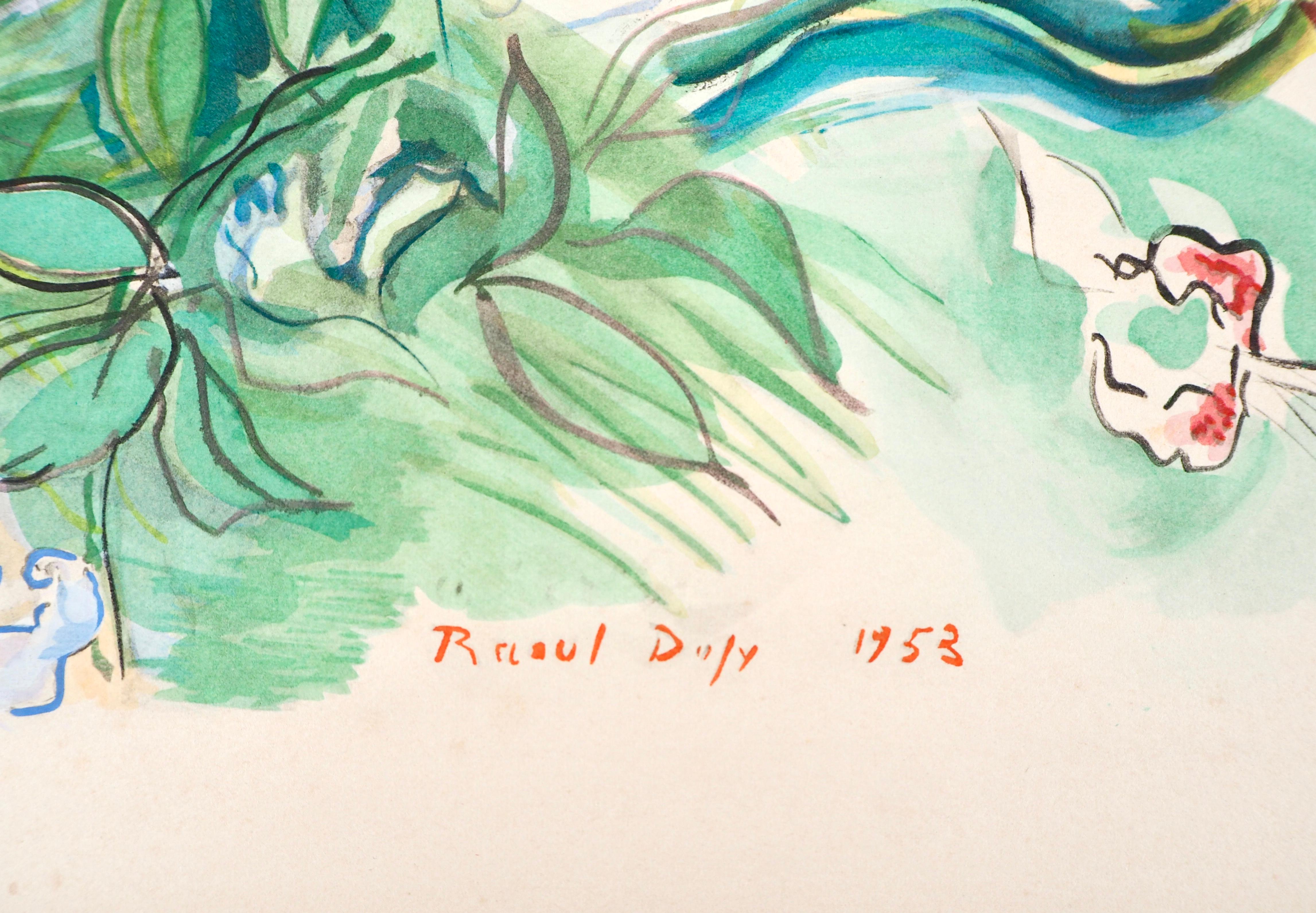 Dufy, Sans titre, Eaux-de-vie, Esprit de la fleur et du fruit (after) - Beige Still-Life Print by Raoul Dufy
