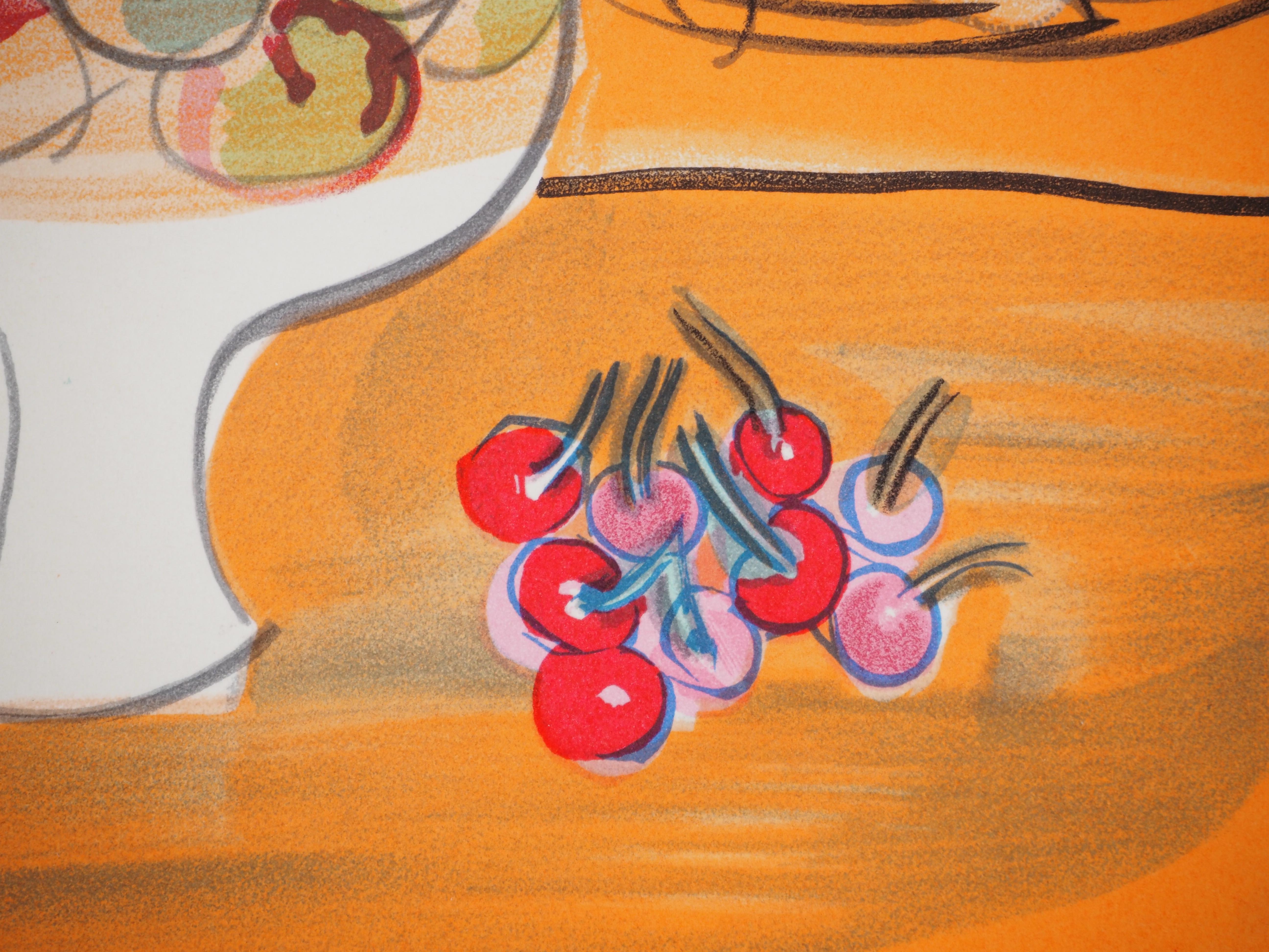 Raoul DUFY (1877-1953)
Melocotones y cerezas

Litografía 
Firmado en la placa
Sobre papel 30 x 24 cm (c. 11,8 x 9,4 pulg.)

Excelente estado