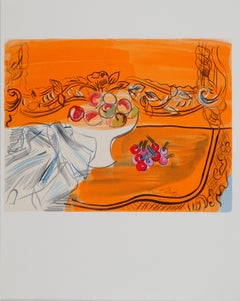 Fauvist Still Life with Peaches and Cherries - Lithograph (Mourlot)