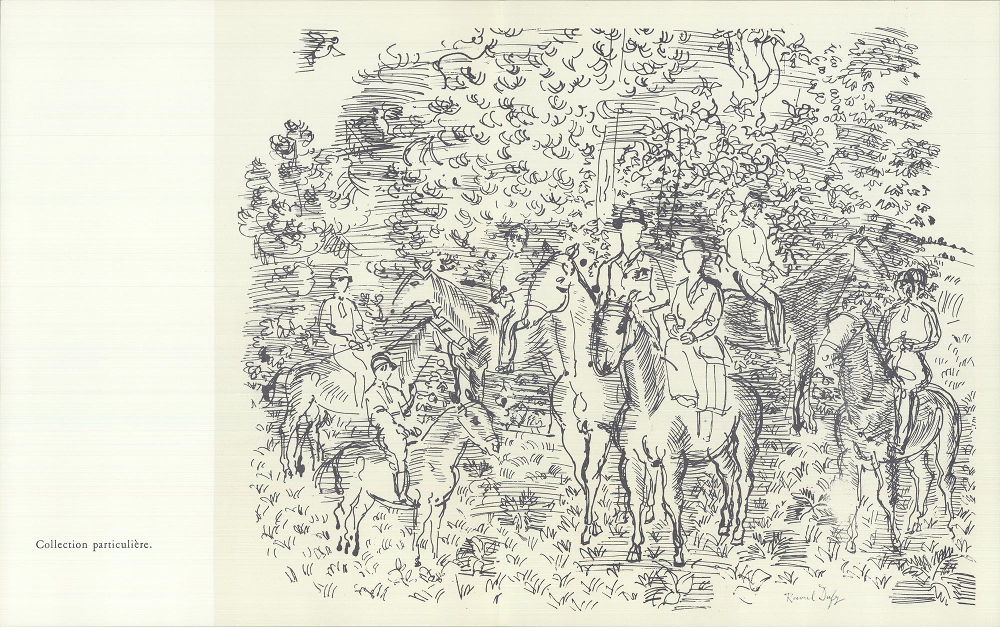 Raoul Dufy Figurative Print - Figures on Horseback 