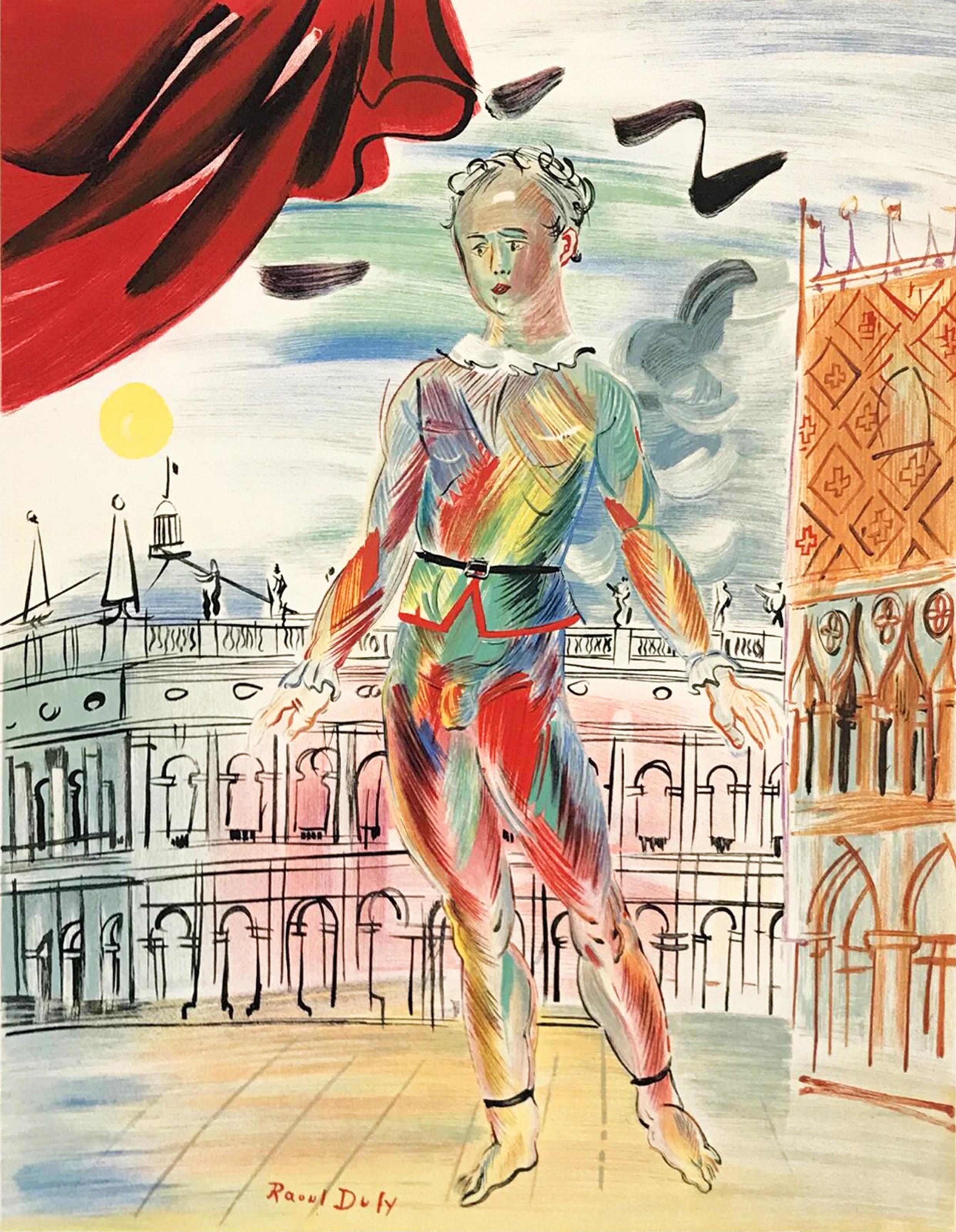 Harlequin Venitienne, Impressionist Lithograph by Raoul Dufy For Sale 1