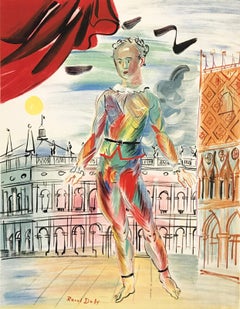 Harlequin Venitienne, Impressionist Lithograph by Raoul Dufy
