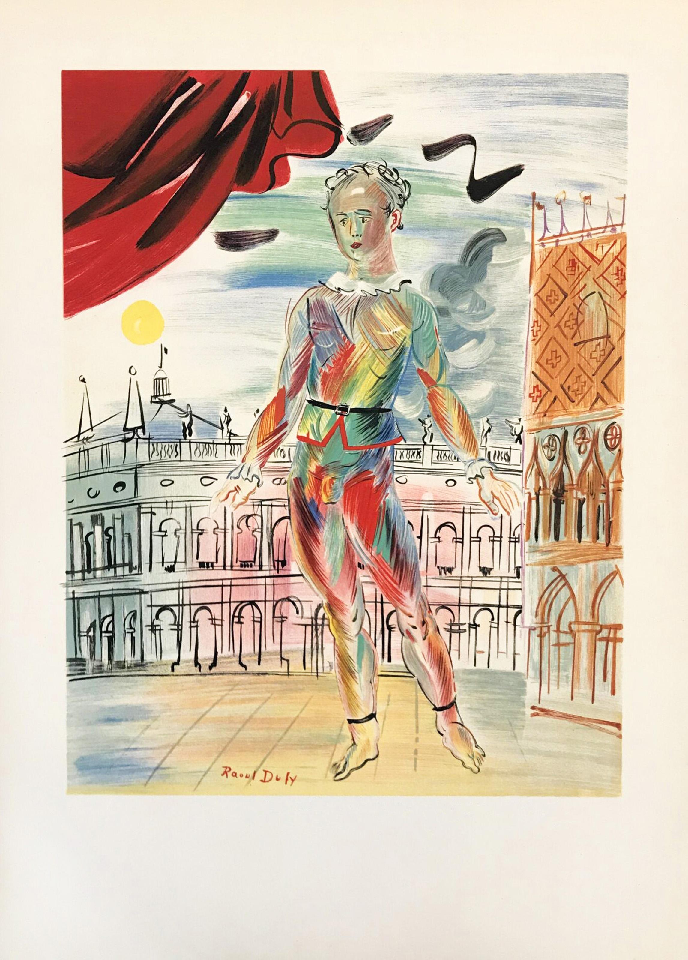 Arlecchino Veneziano, litografia impressionista di Raoul Dufy