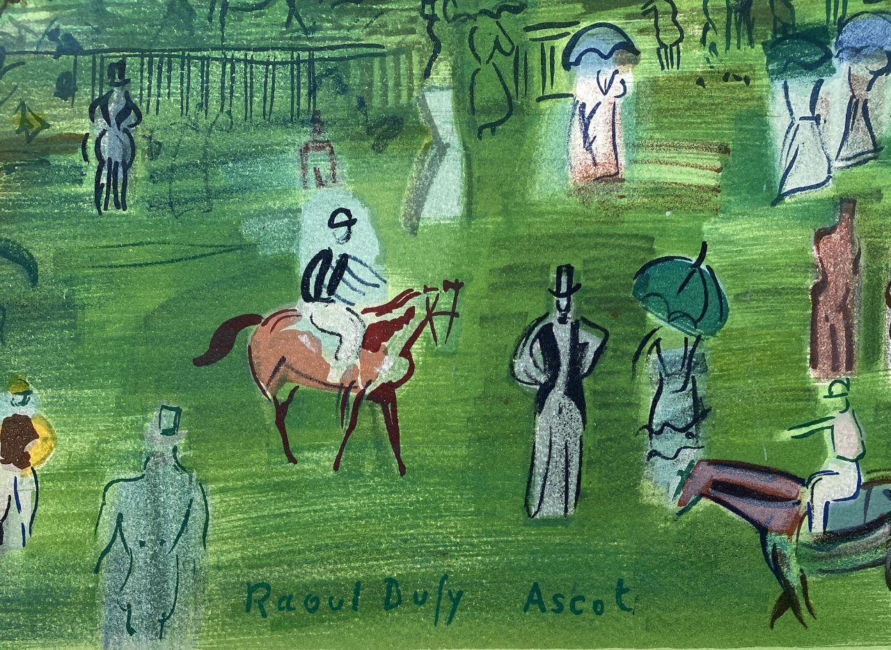Hippodrome Ascot Racecourse - Grande lithographie signée dans l'assiette (Mourlot) 1