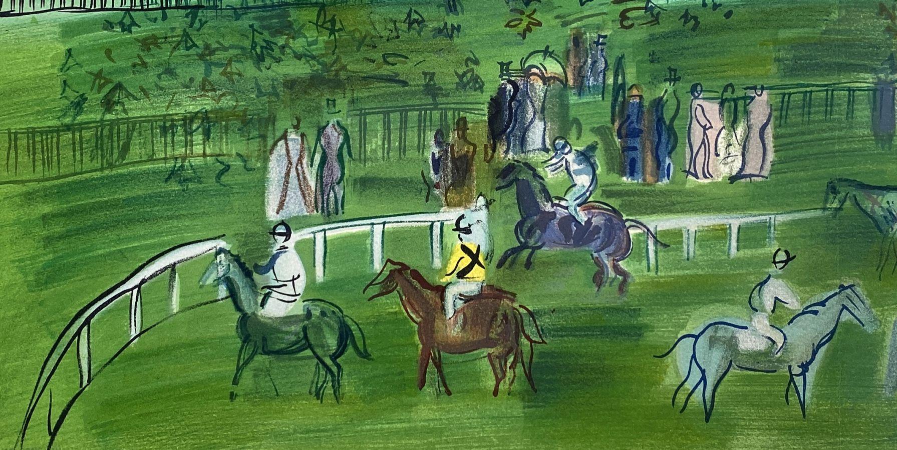 Raoul DUFY (after)
Hippodrome Ascot

Stone lithograph after a painting (Mourlot workshop)
Signed in the plate
On Arches vellum 50 x 105 cm (c. 20 x 41 in)
With fold as published

Excellent condition