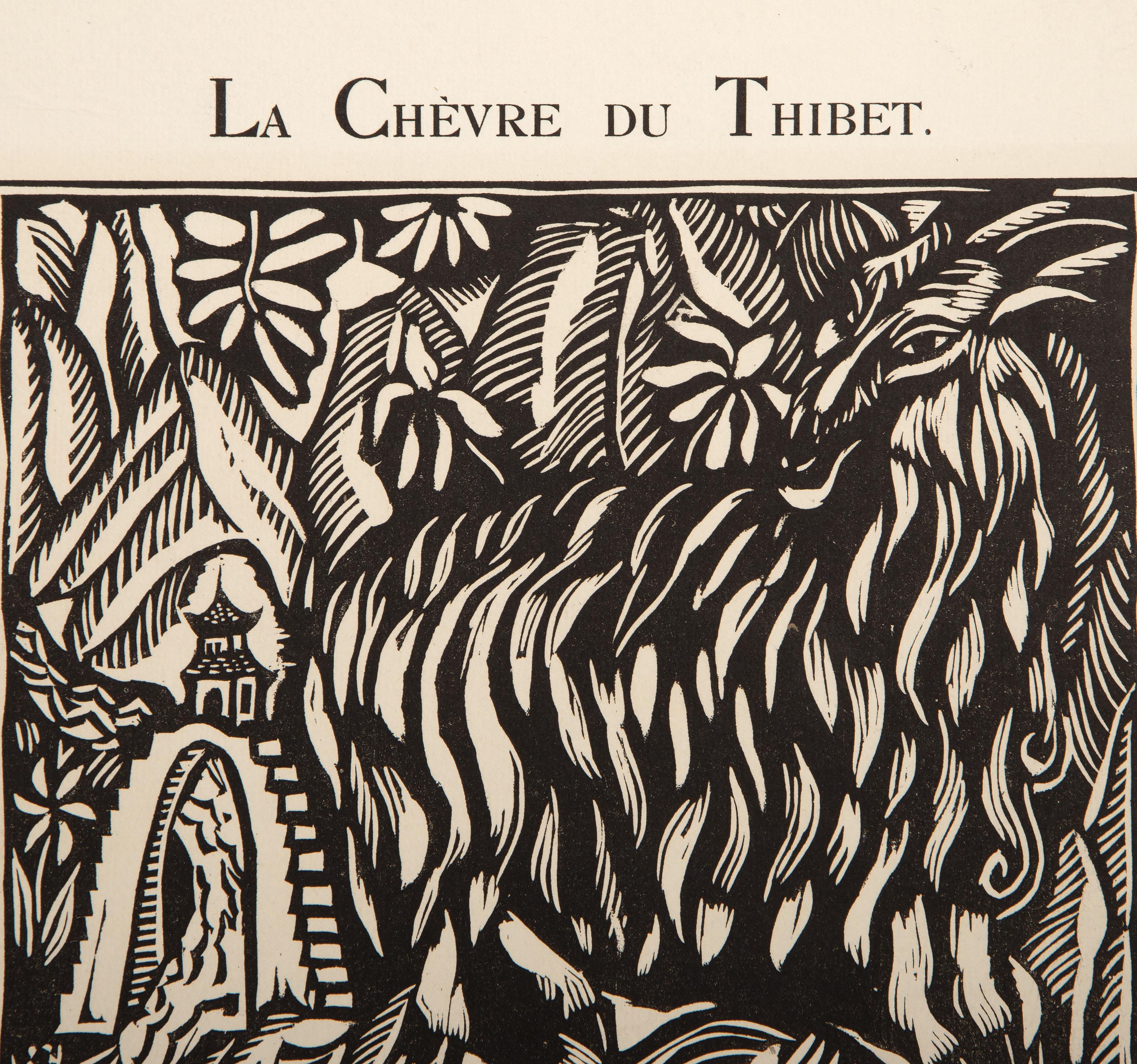 La Chevre Du Thibet, Impressionist Woodblock by Raoul Dufy For Sale 1
