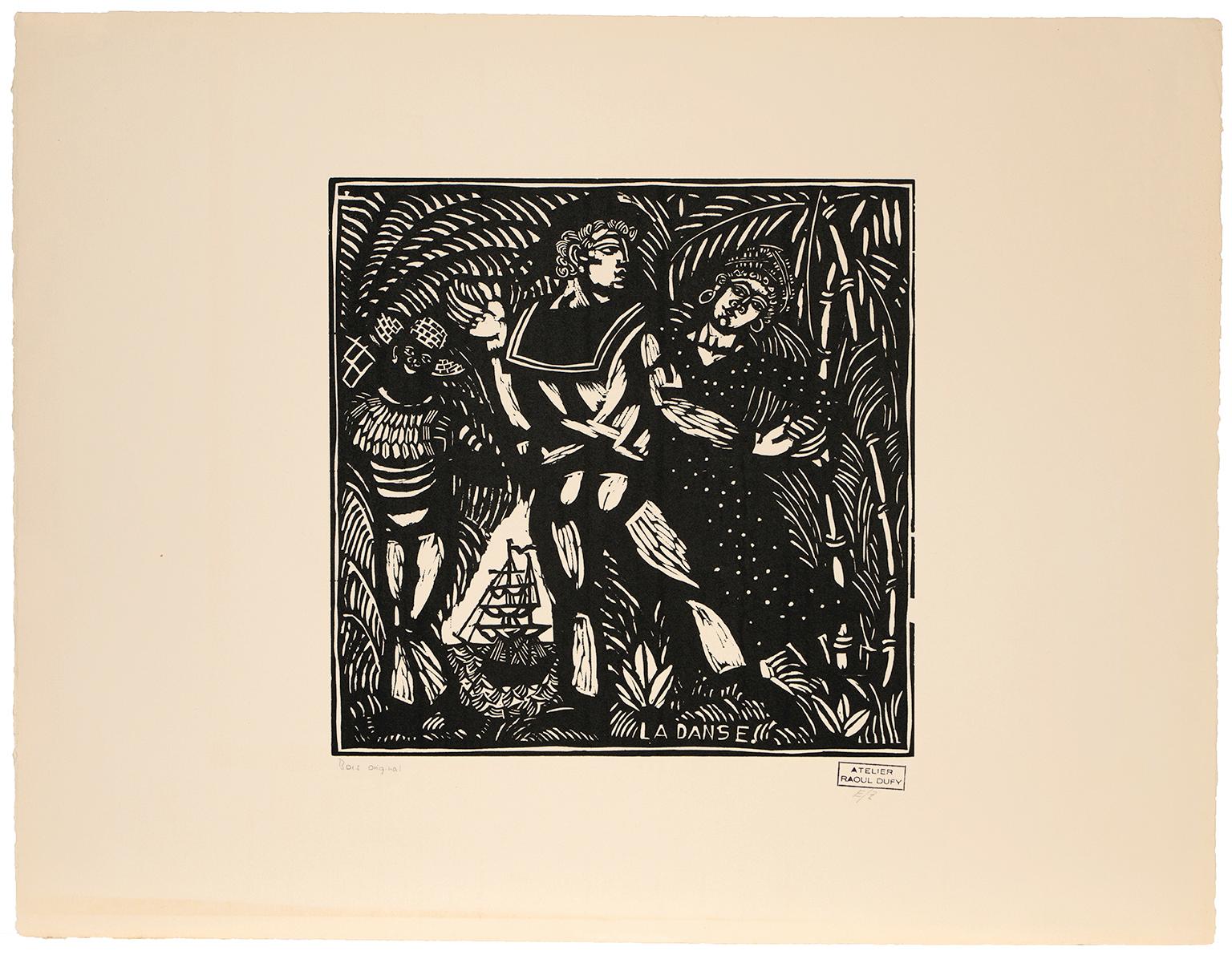 La Danse - gravure sur bois cubiste française - Print de Raoul Dufy