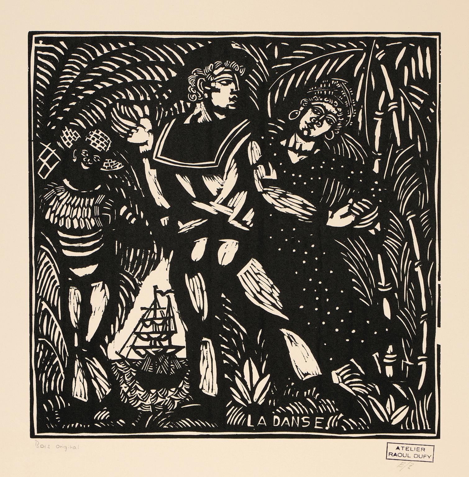 Raoul Dufy Figurative Print – La Danse" (Tanz) - französischer kubistischer Holzschnitt