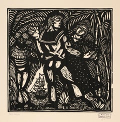 Vintage 'La Danse' (Dance) — French Cubist Woodcut