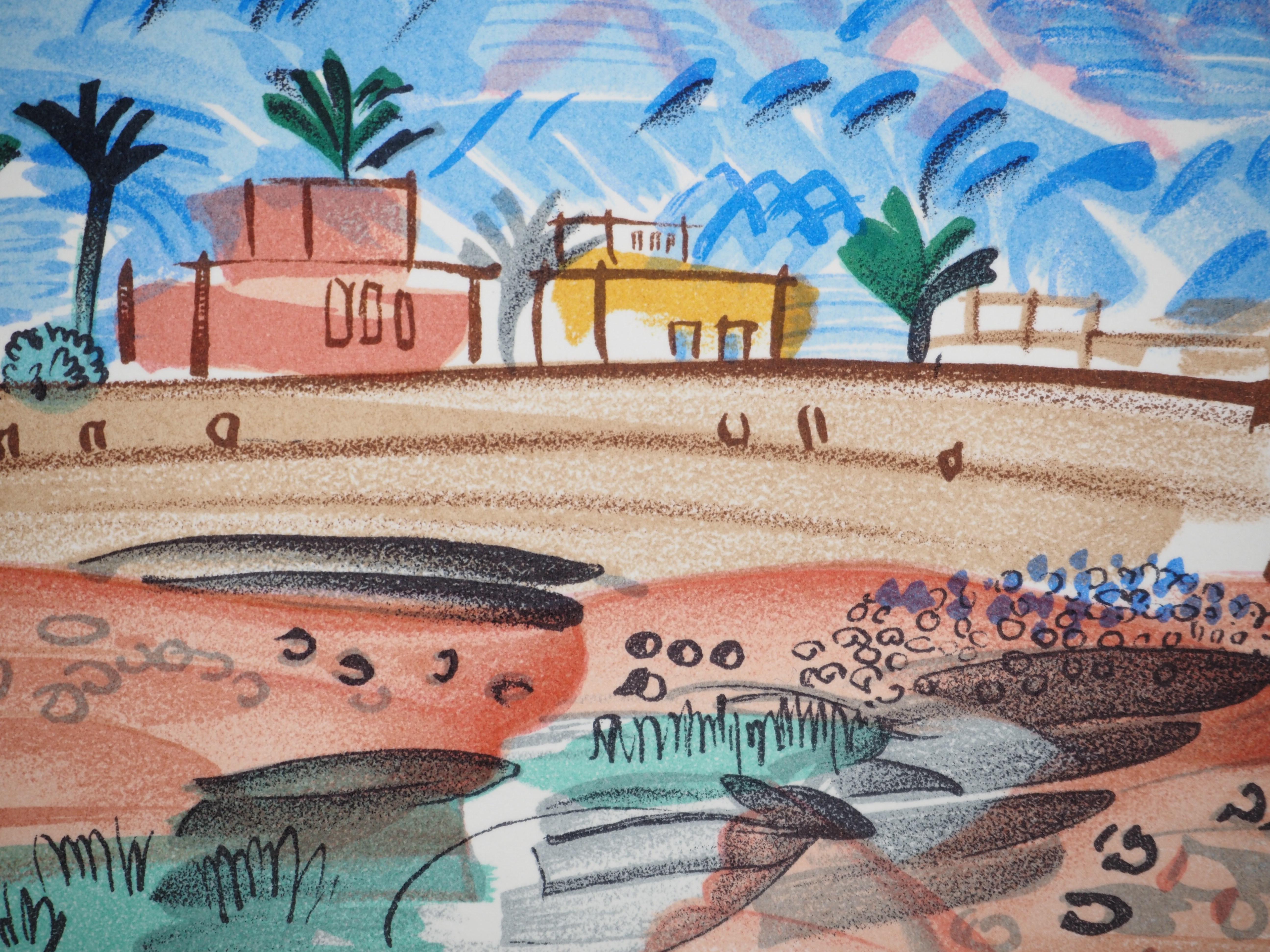 Paisaje en Marruecos - Litografía (Mourlot) en venta 1