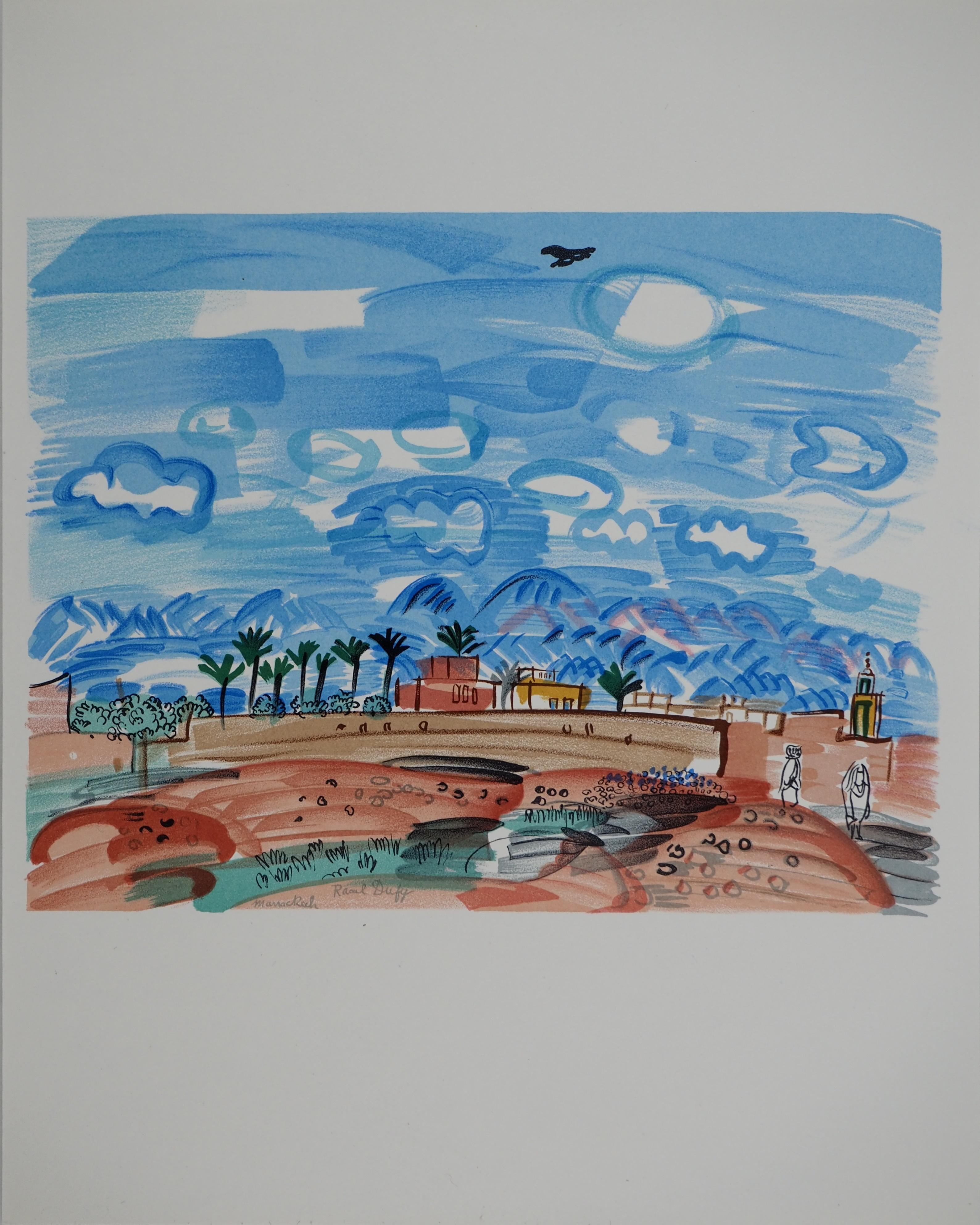 Abstract Print de Raoul Dufy - Paisaje en Marruecos - Litografía (Mourlot)
