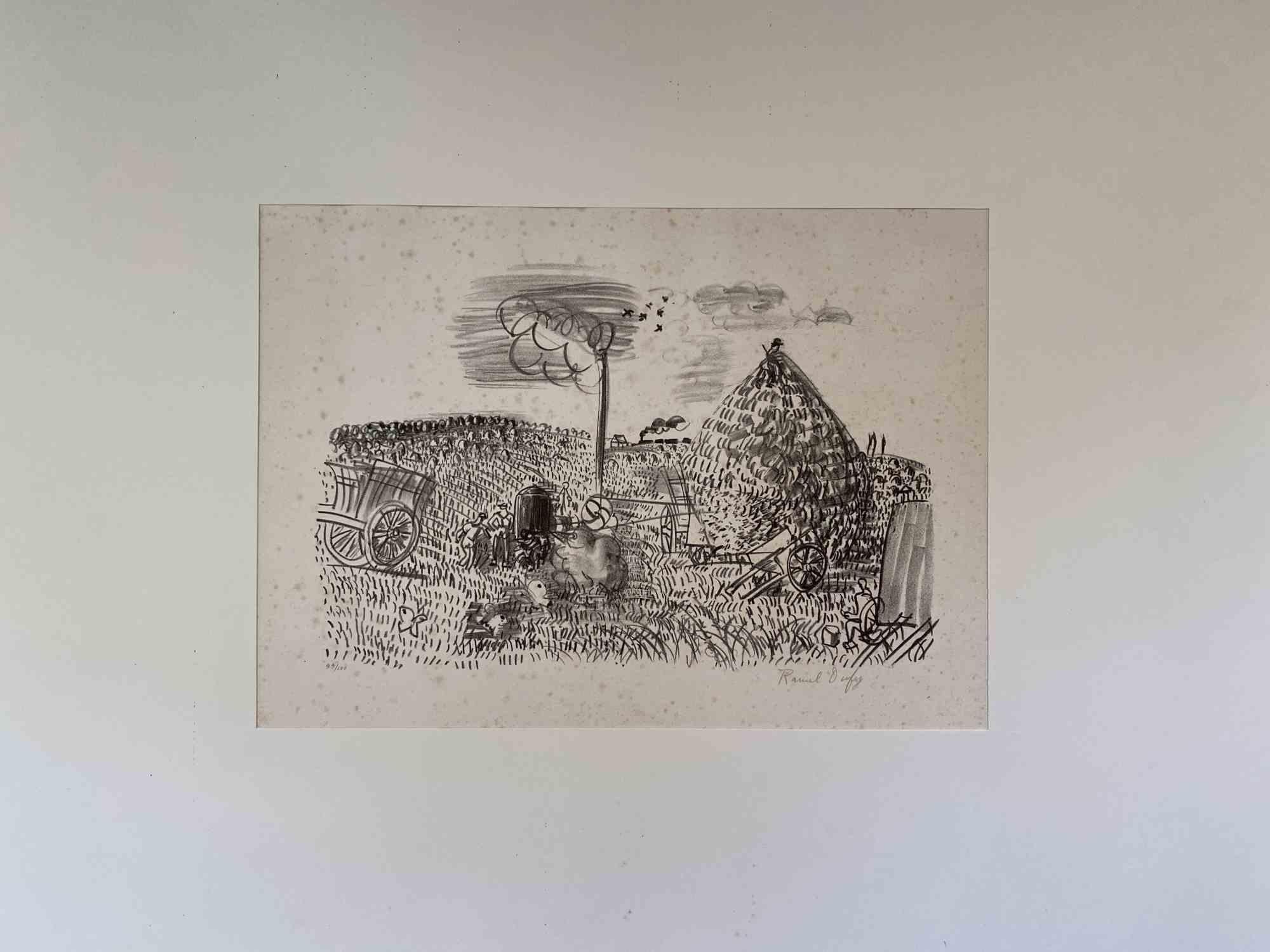 Landscape is an original lithograph realized by Raoul Dufy in the early 20th Century.

Good conditions except for diffused foxings.

Hand-signed on the lower right,

Numbered, Edition, 99/100.

The artwork represents a landscape, the artwork is