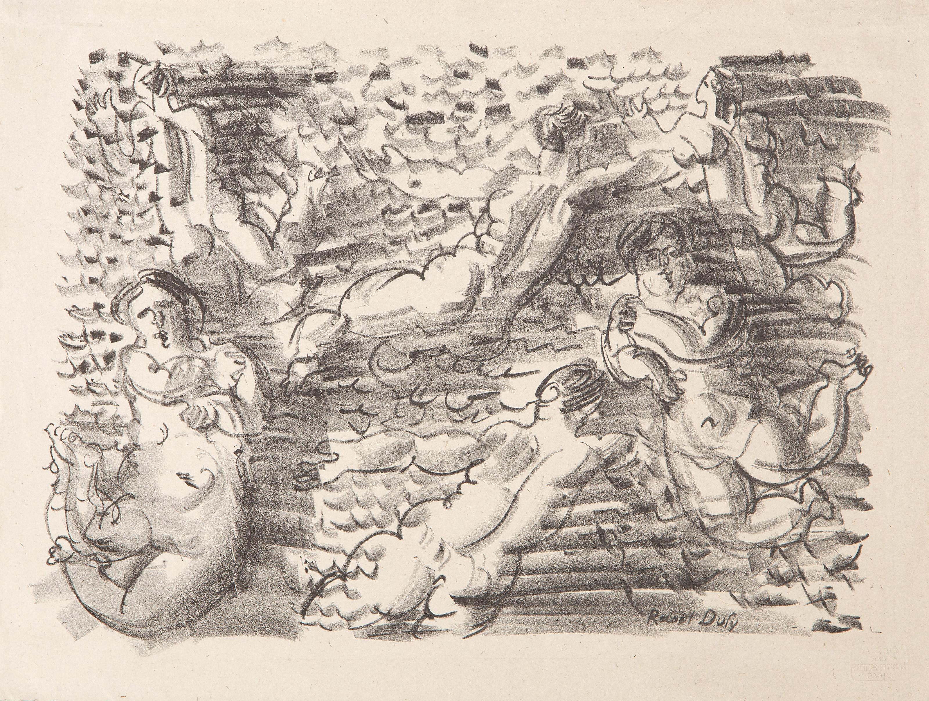  Raoul Dufy, francese (1877-1953) -  Les Baigneuses, Anno: 1920 circa, Medium: Litografia su Japon, firmata sulla lastra, Dimensioni: 10.75 x 14.25 pollici (27.31 x 36.2 cm), Descrizione: Dalla collezione del defunto Larry Saphire.