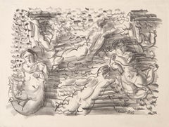 Les Baigneuses, lithographie impressionniste d'un nu de Raoul Dufy