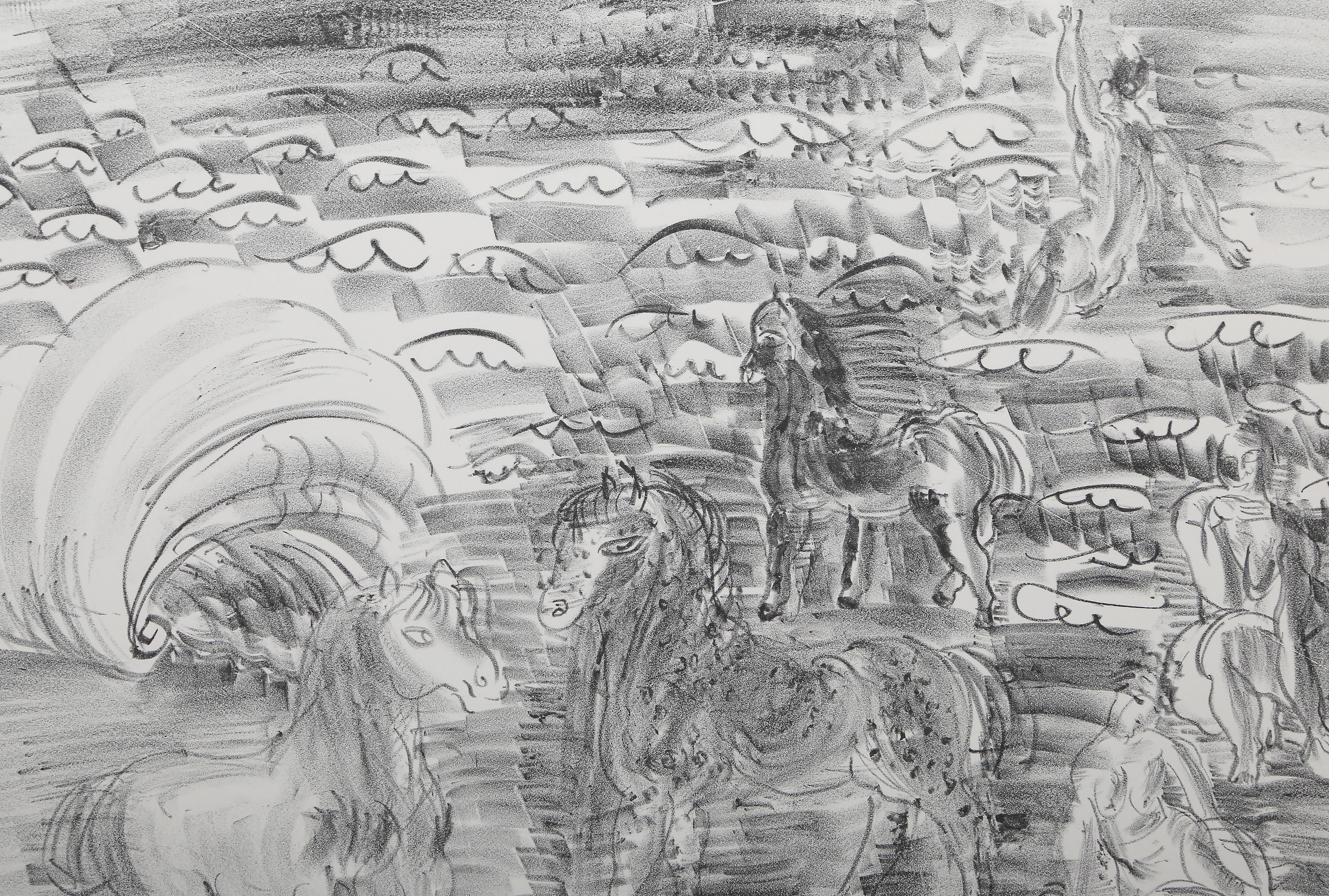 Petits chevaux, baigneuses et coquillage..., lithographie impressionniste de Raoul Dufy en vente 1