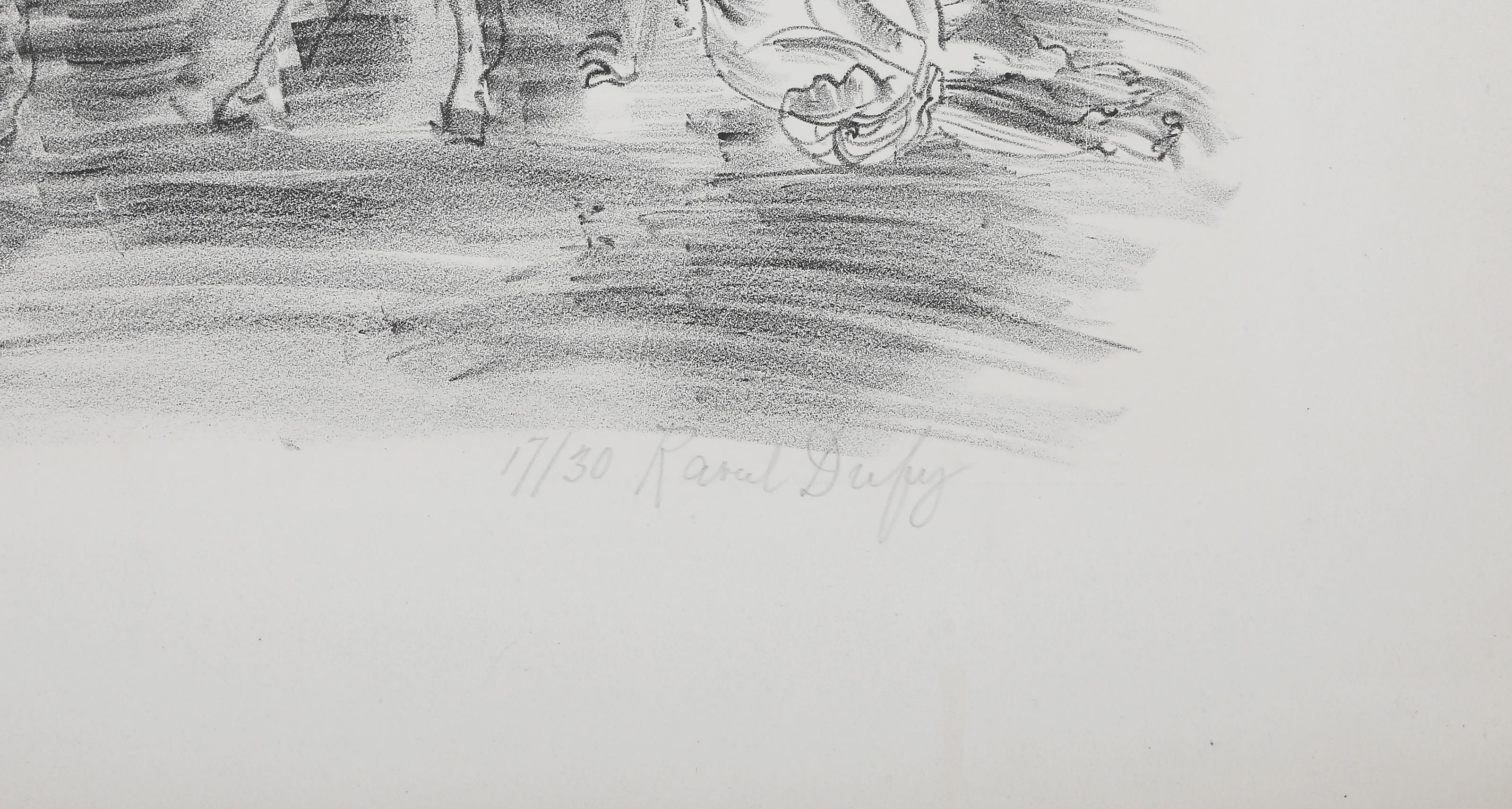 Petits chevaux, baigneuses et coquillage..., lithographie impressionniste de Raoul Dufy en vente 3