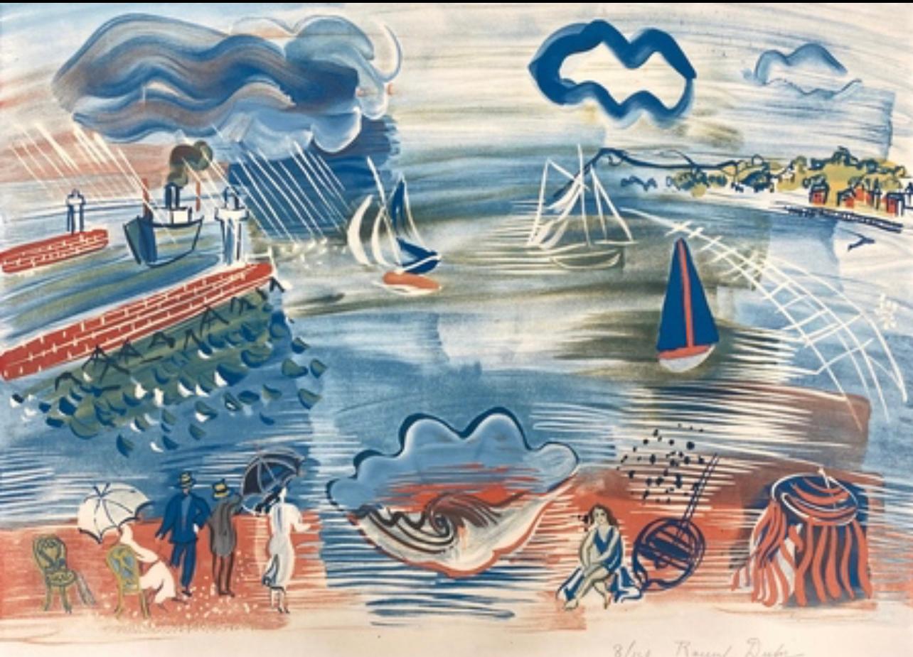 Here I have the lowest authentic priced Raphl Dufy Le Havre for sale!  

Originally purchased purchased from Sotheby’s 
I’m 1984 for approx $3500, I have attached a photo of receipt 


Raoul Dufy- Le Havre Color lithograph, 
ca. 1930 
Signed and