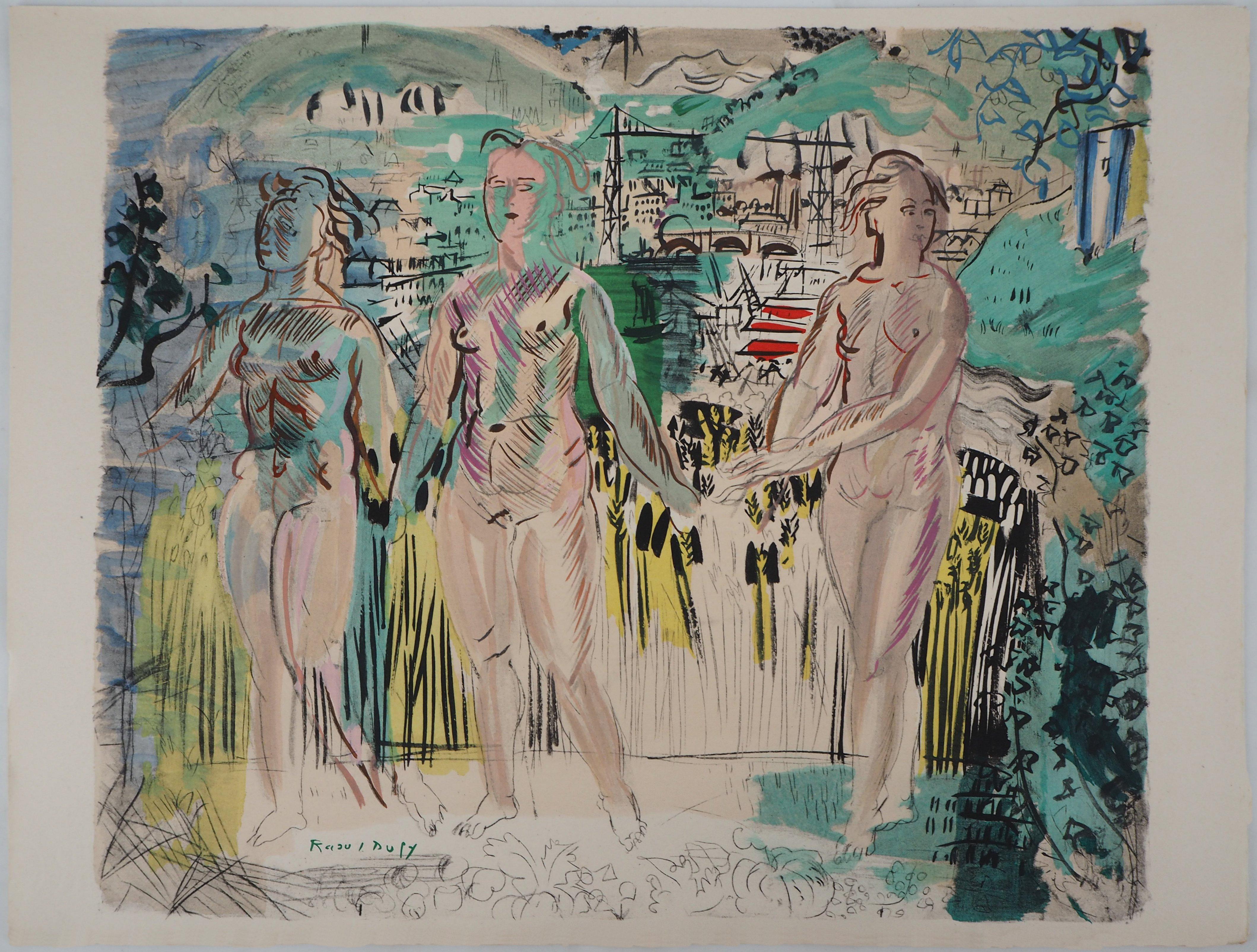Raoul Dufy Nude Print - Mythology : The Three Graces - Original Lithograph